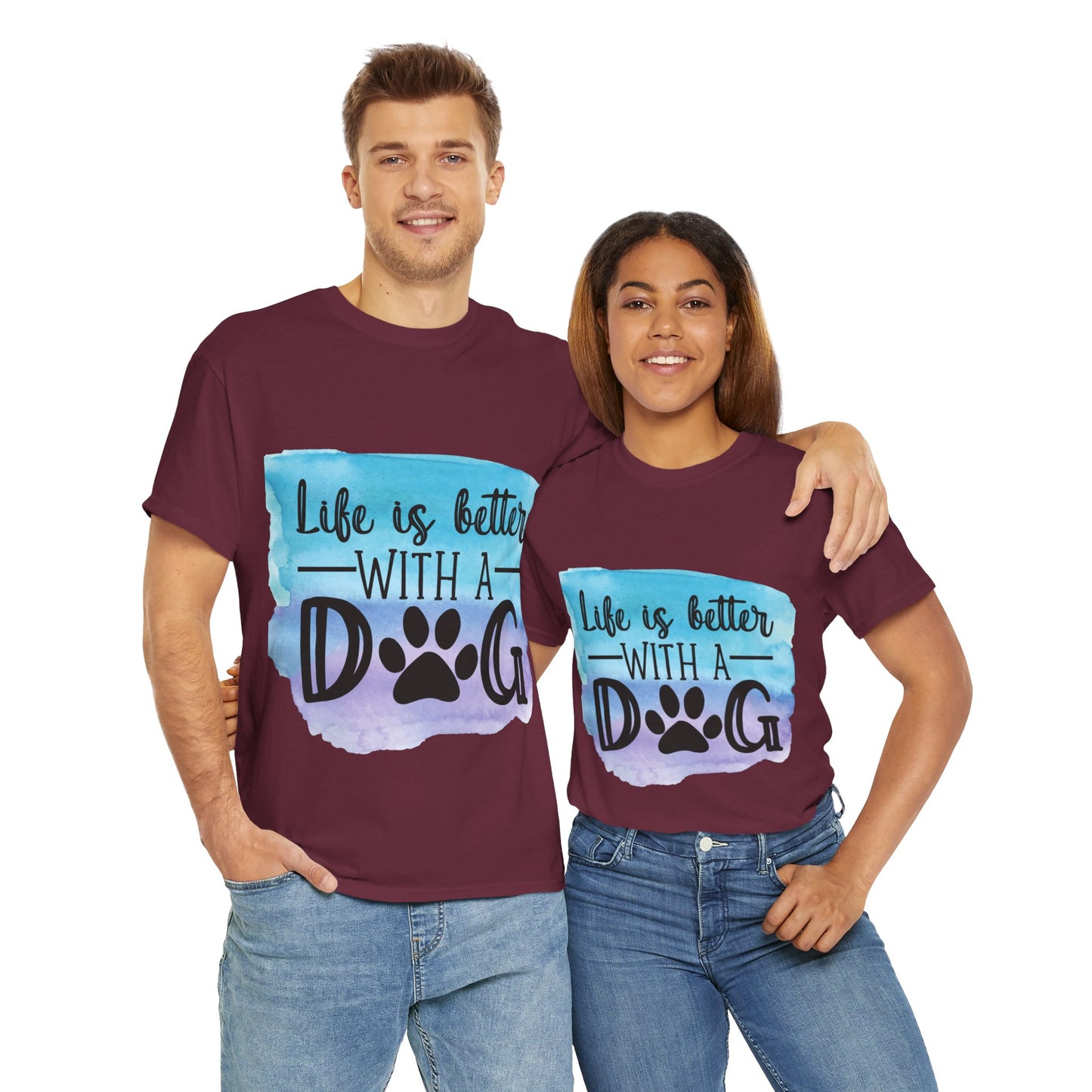 Life Is Better With A Dog Unisex Heavy Cotton Tee