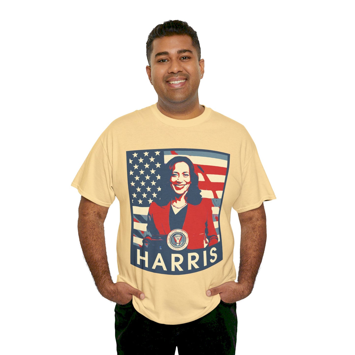 Kamala Harris American Flag Unisex Heavy Cotton Tee