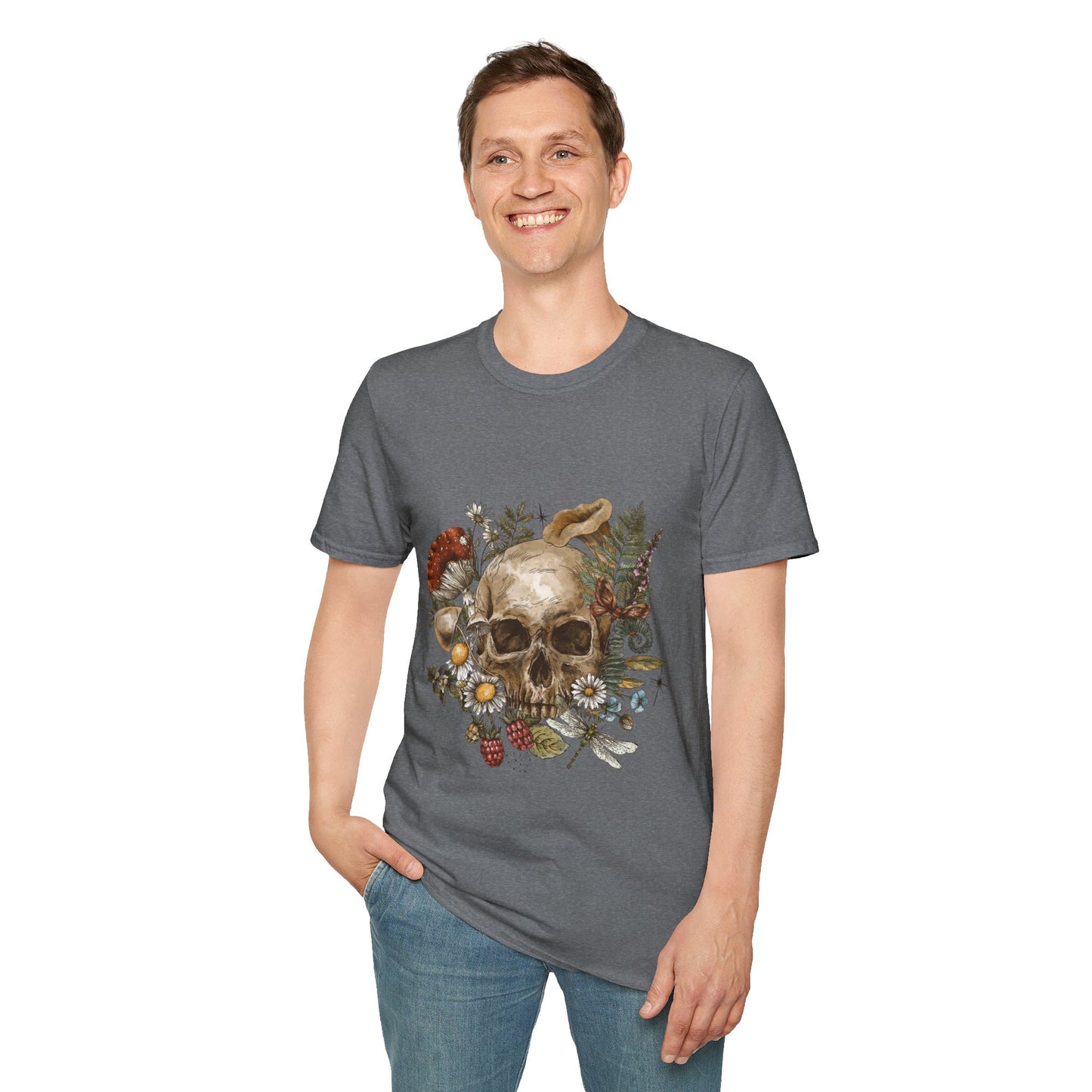 Skull And Roses Unisex Softstyle T-Shirt