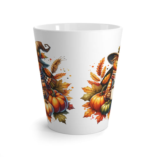 Scarecrow and Pumpkins Latte Mug