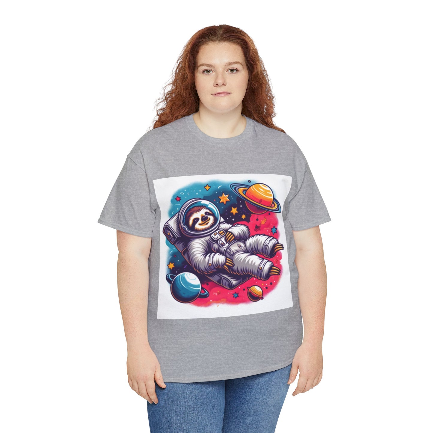 Sloth In Space Unisex Heavy Cotton Tee