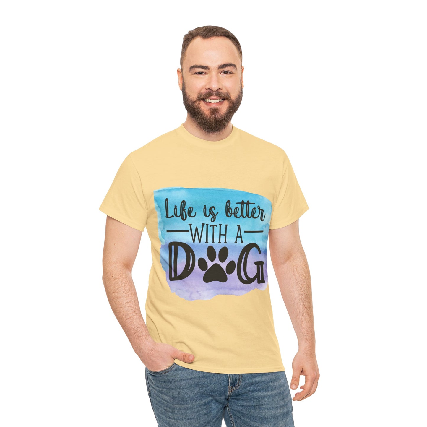 Life Is Better With A Dog Unisex Heavy Cotton Tee