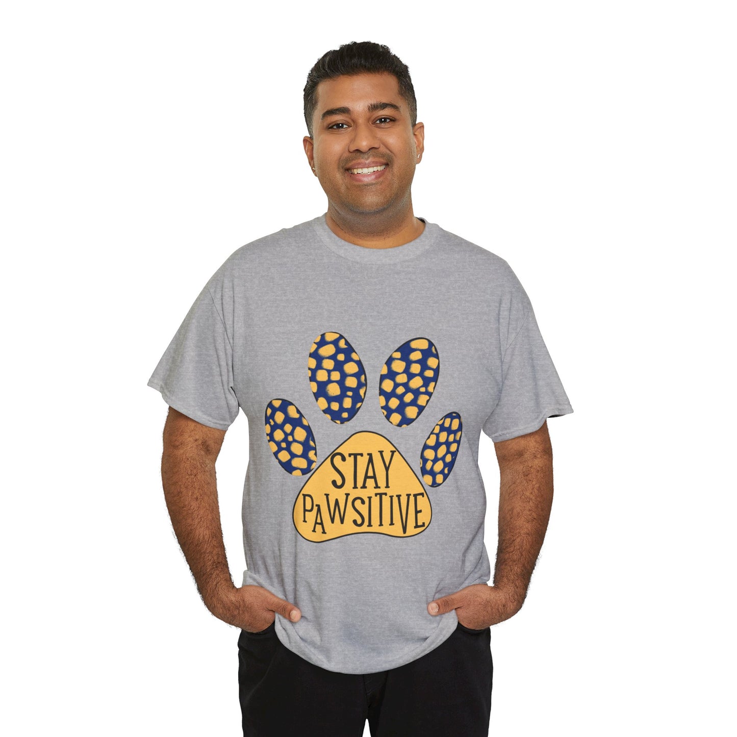 Stay Pawsitive Unisex Heavy Cotton Tee