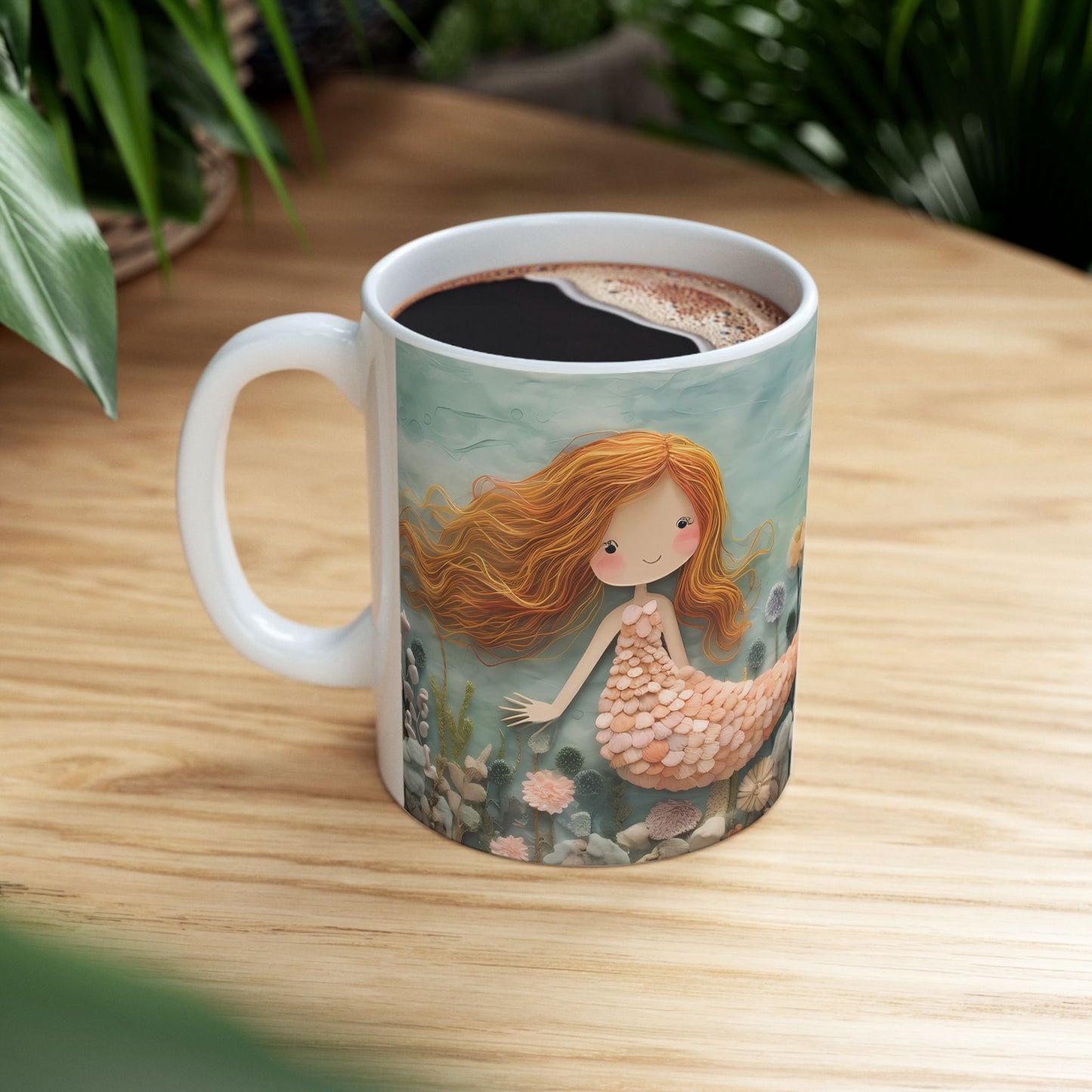 Mermaid Ceramic Mug, (11oz, 15oz)