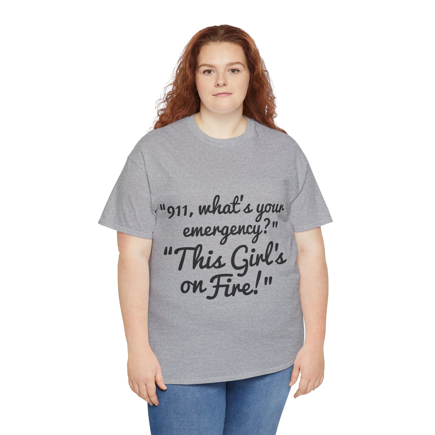 This Girl's On Fire Unisex Heavy Cotton Tee