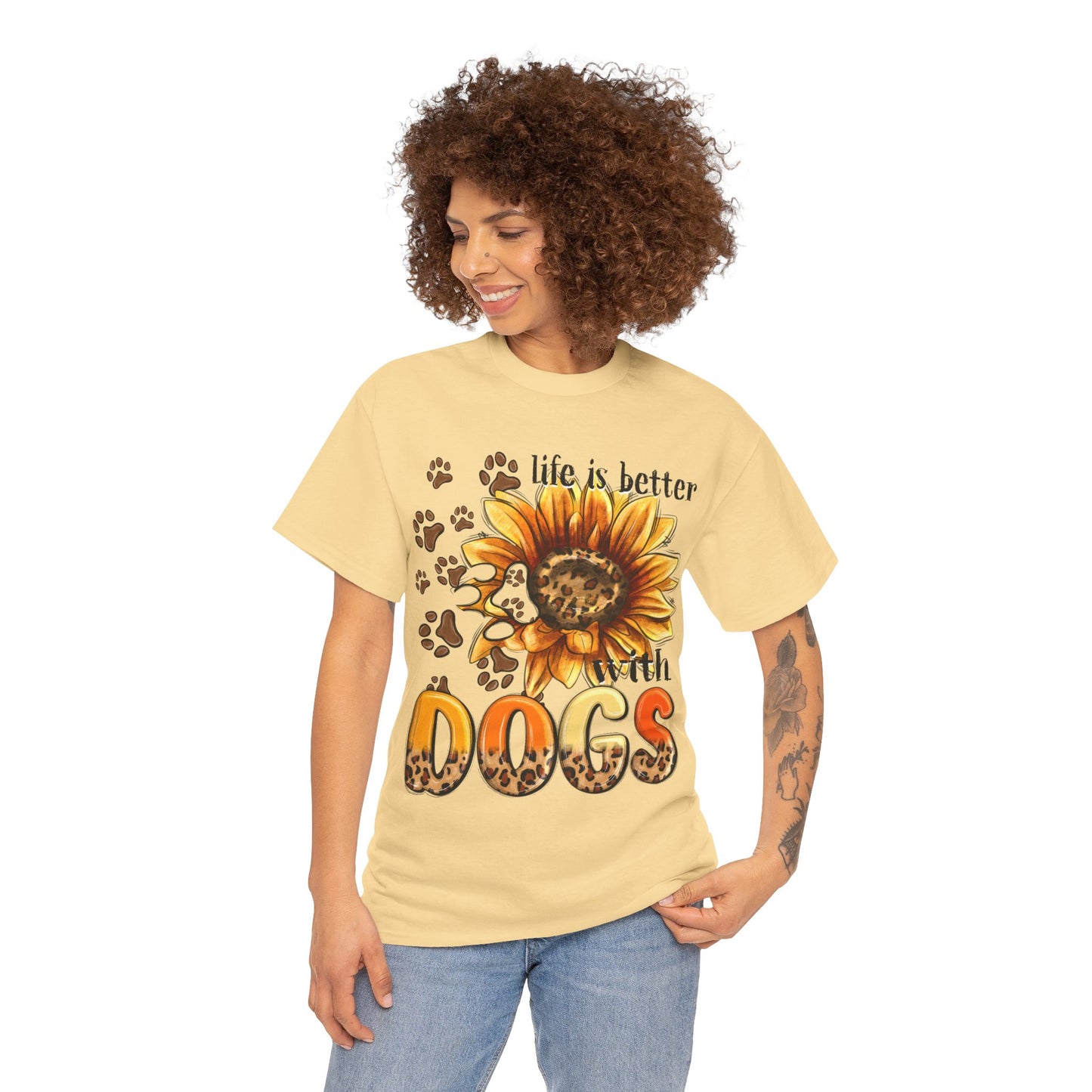 Life Is Better With Dogs Unisex Heavy Cotton Tee