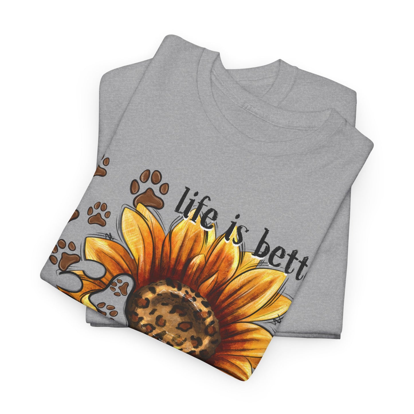 Life Is Better With Dogs Unisex Heavy Cotton Tee