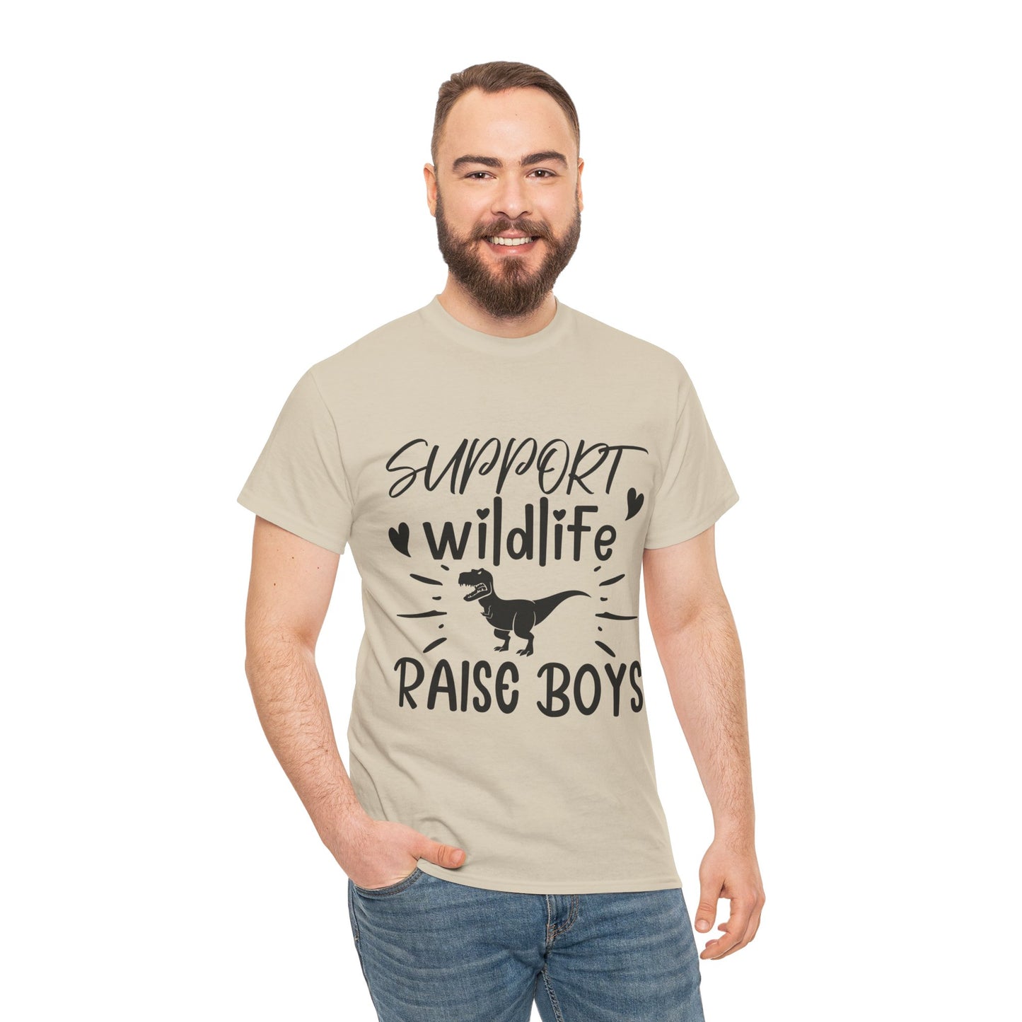 Support Wildlife Raise Boys Unisex Heavy Cotton Tee