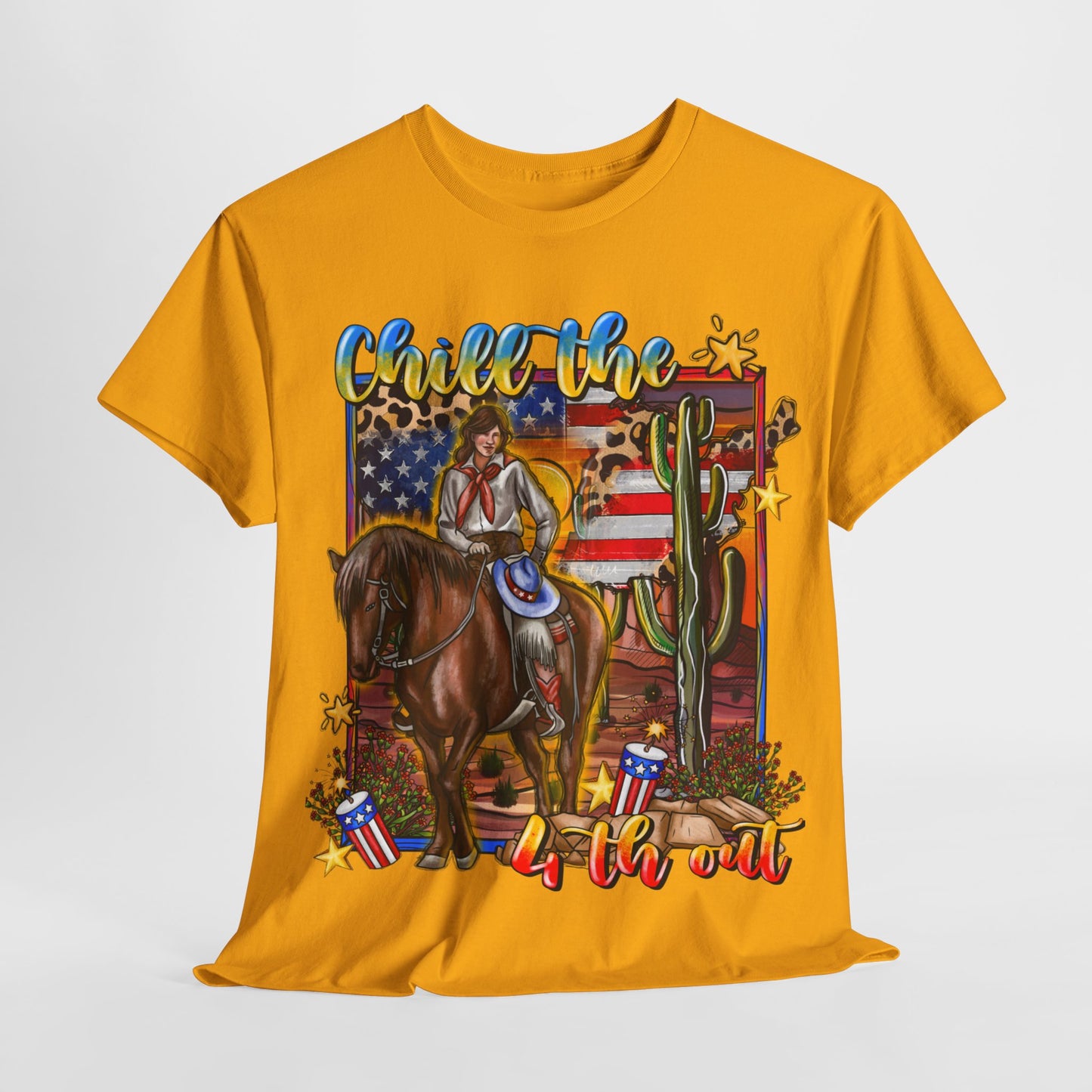 Cowgirl 4th of July Unisex Heavy Cotton Tee