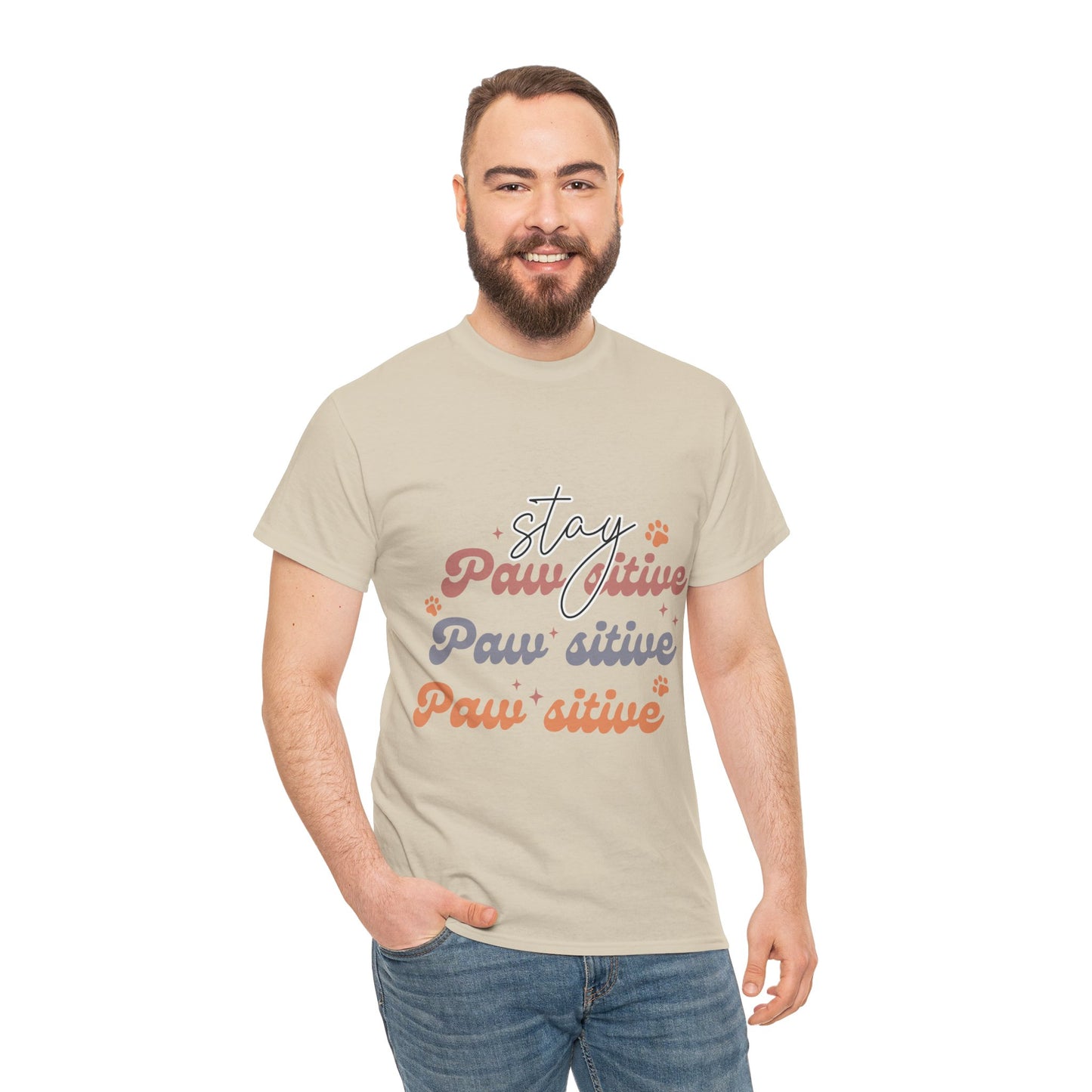 Stay Paw Sitive Unisex Heavy Cotton Tee