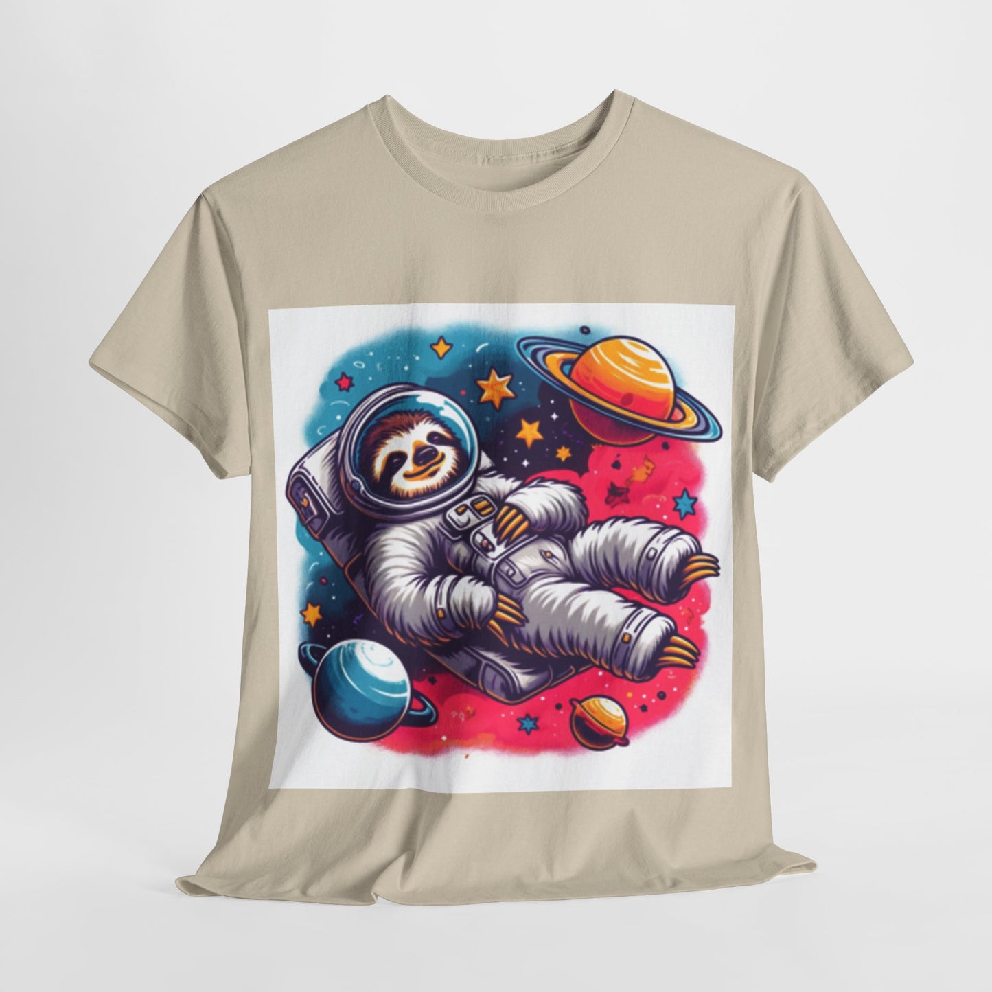 Sloth In Space Unisex Heavy Cotton Tee