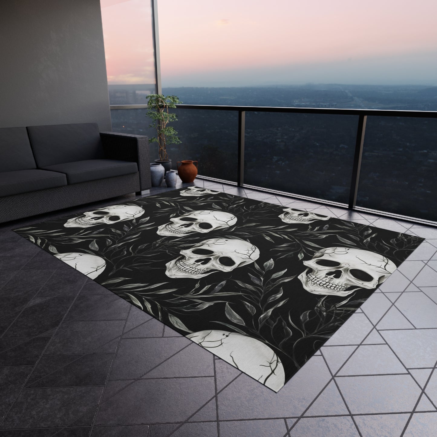 Halloween Skeleton Outdoor Rug