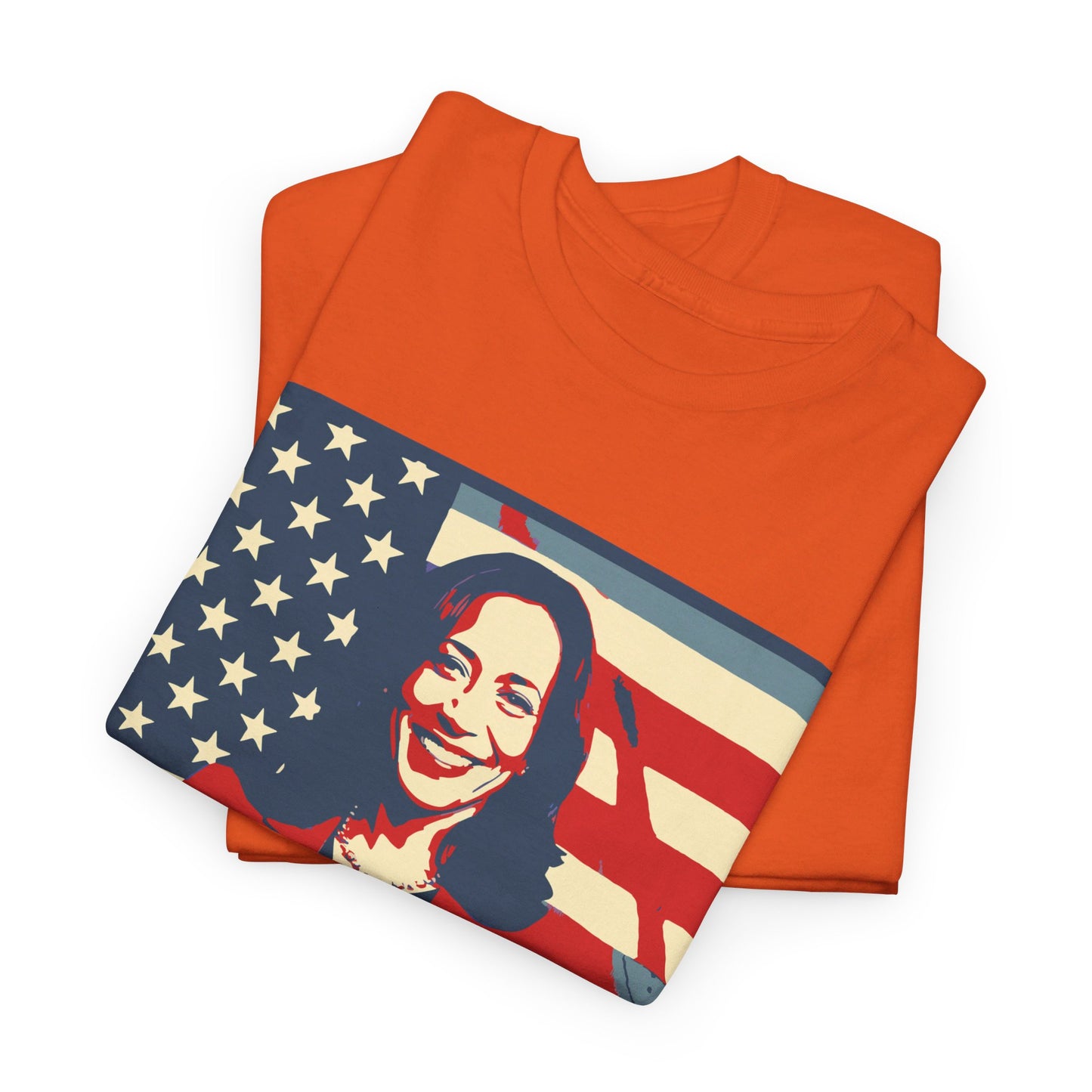 Kamala Harris American Flag Unisex Heavy Cotton Tee