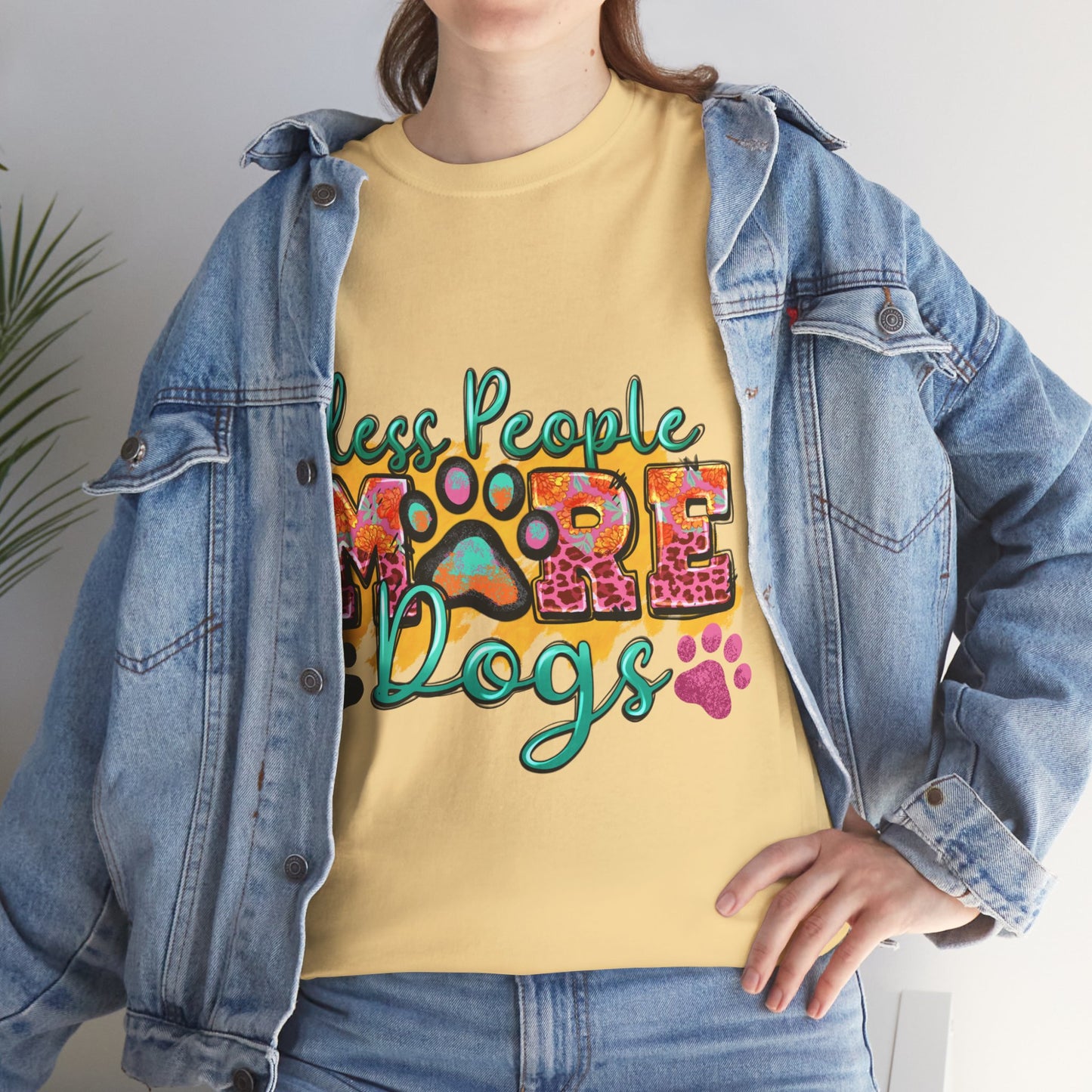 Less People More Dogs Unisex Heavy Cotton Tee