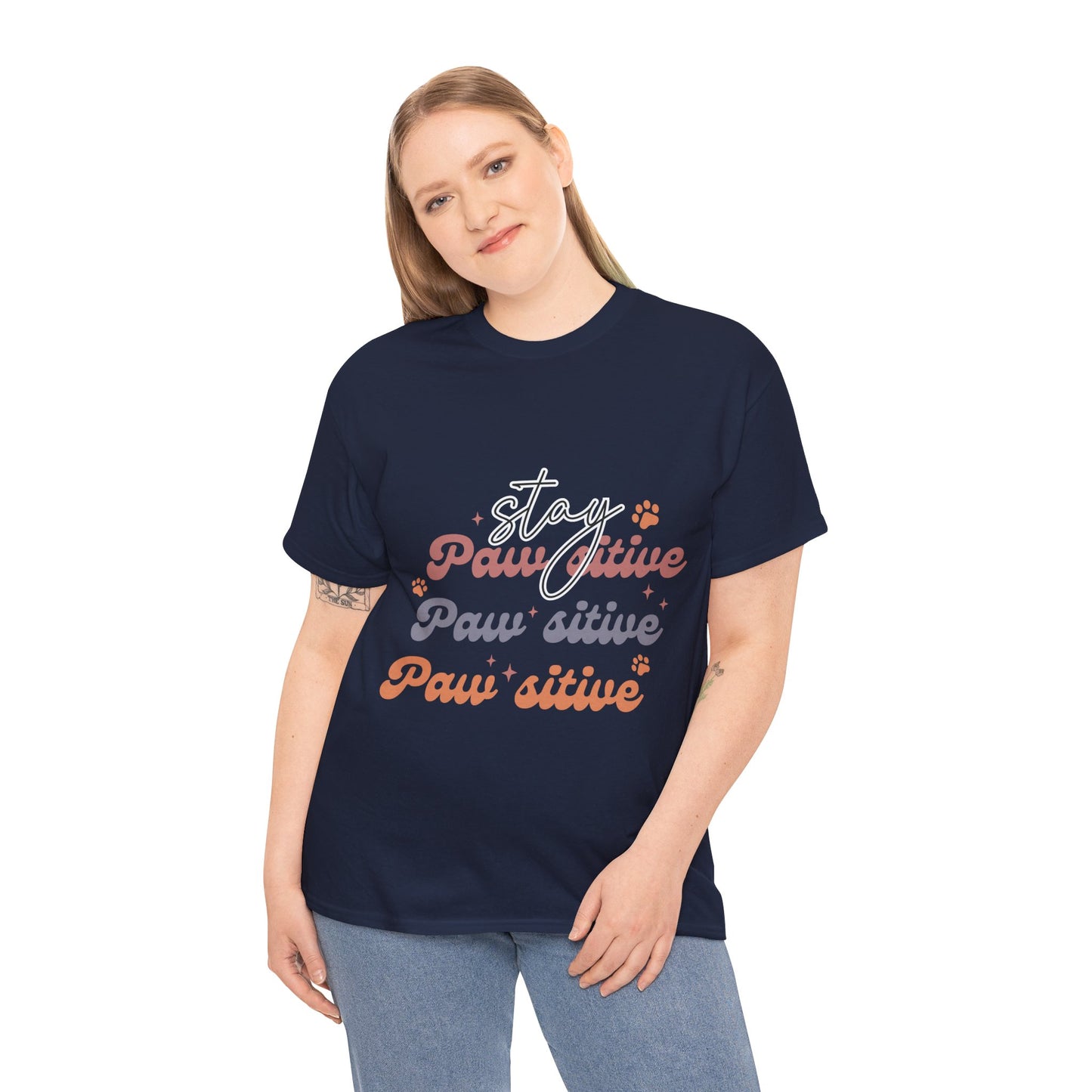 Stay Paw Sitive Unisex Heavy Cotton Tee