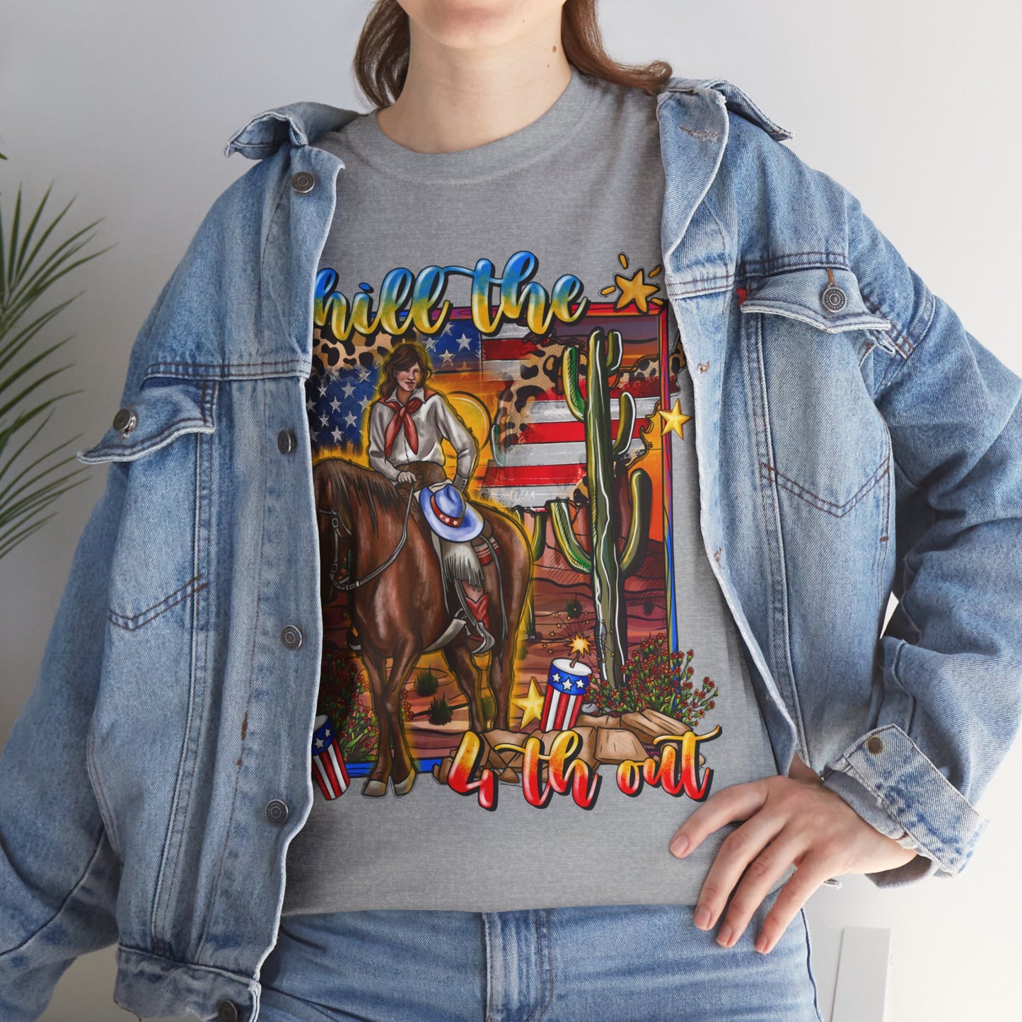 Cowgirl 4th of July Unisex Heavy Cotton Tee