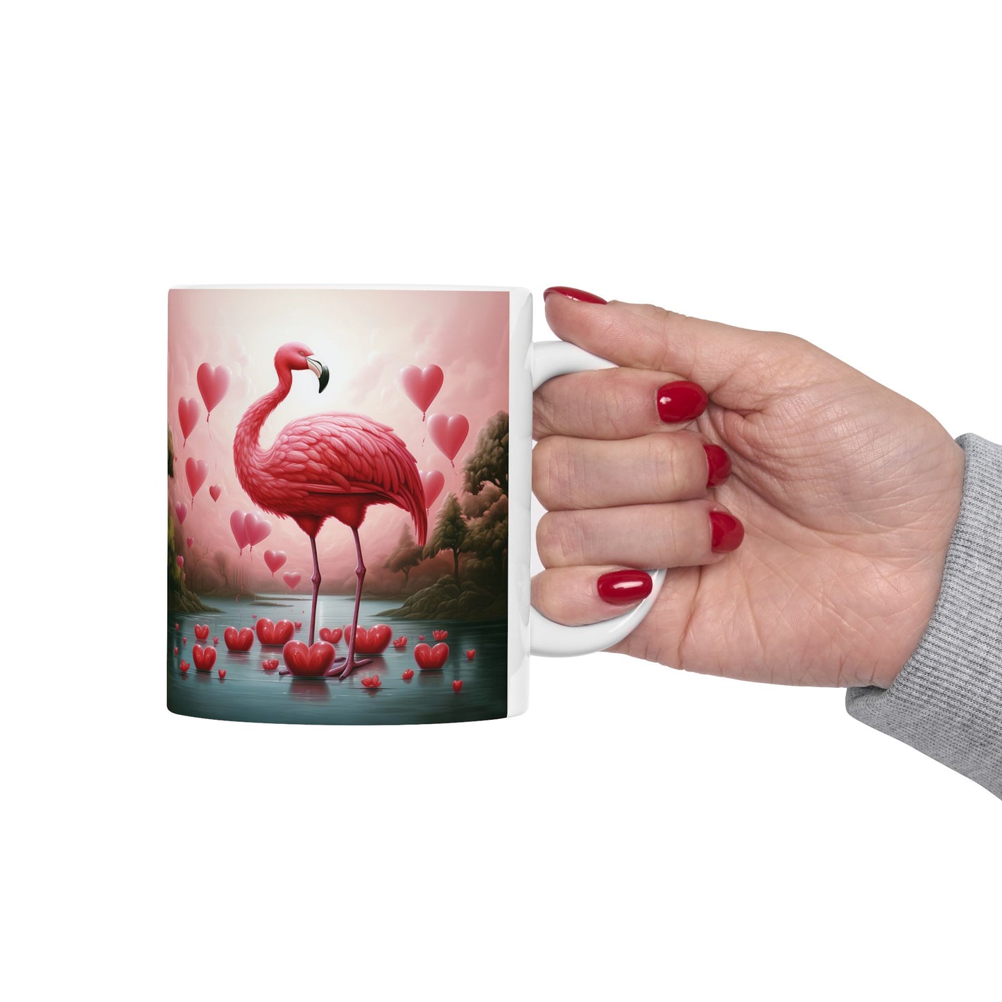 Flamingo Love Ceramic Mug, (11oz, 15oz)