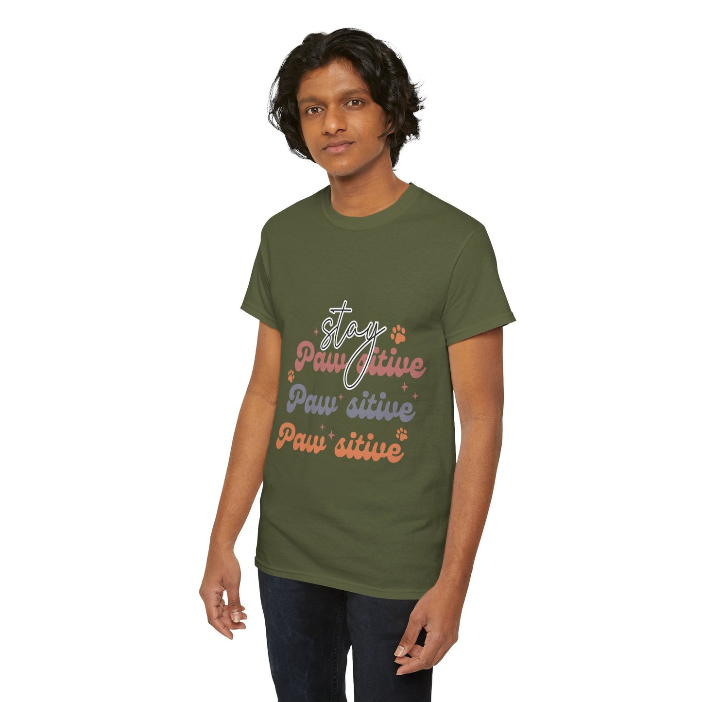 Stay Paw Sitive Unisex Heavy Cotton Tee