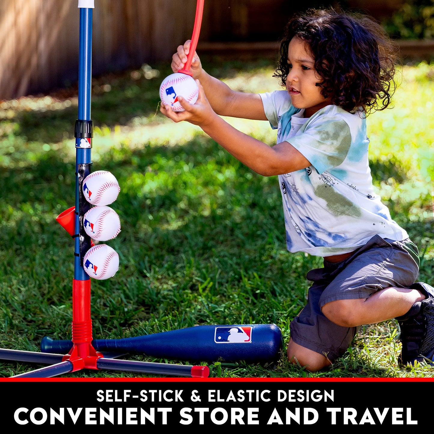 Franklin Sports Kids Batting Tee - MLB 2-in-1 Grow-with-Me - Adjustable Youth Hitting Tee - Perfect for Teeball and Baseball, Multi