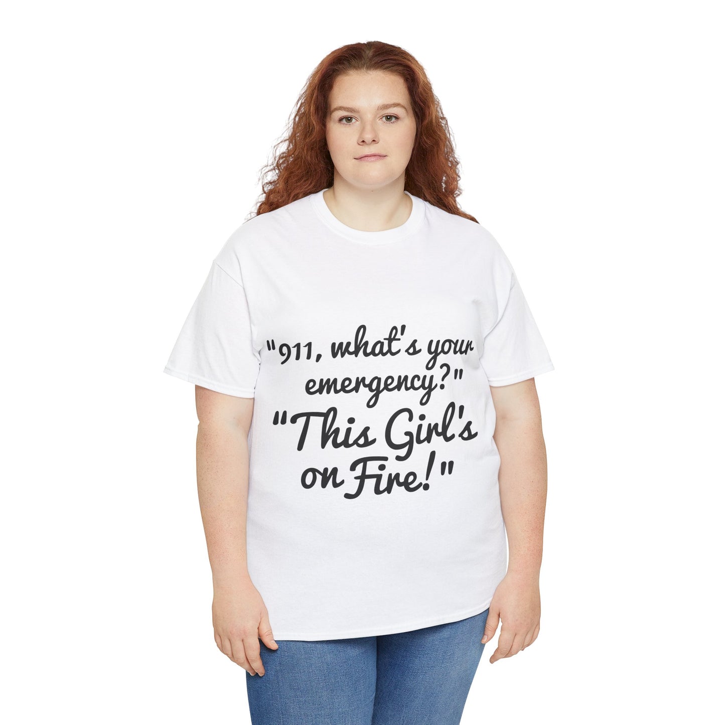 This Girl's On Fire Unisex Heavy Cotton Tee