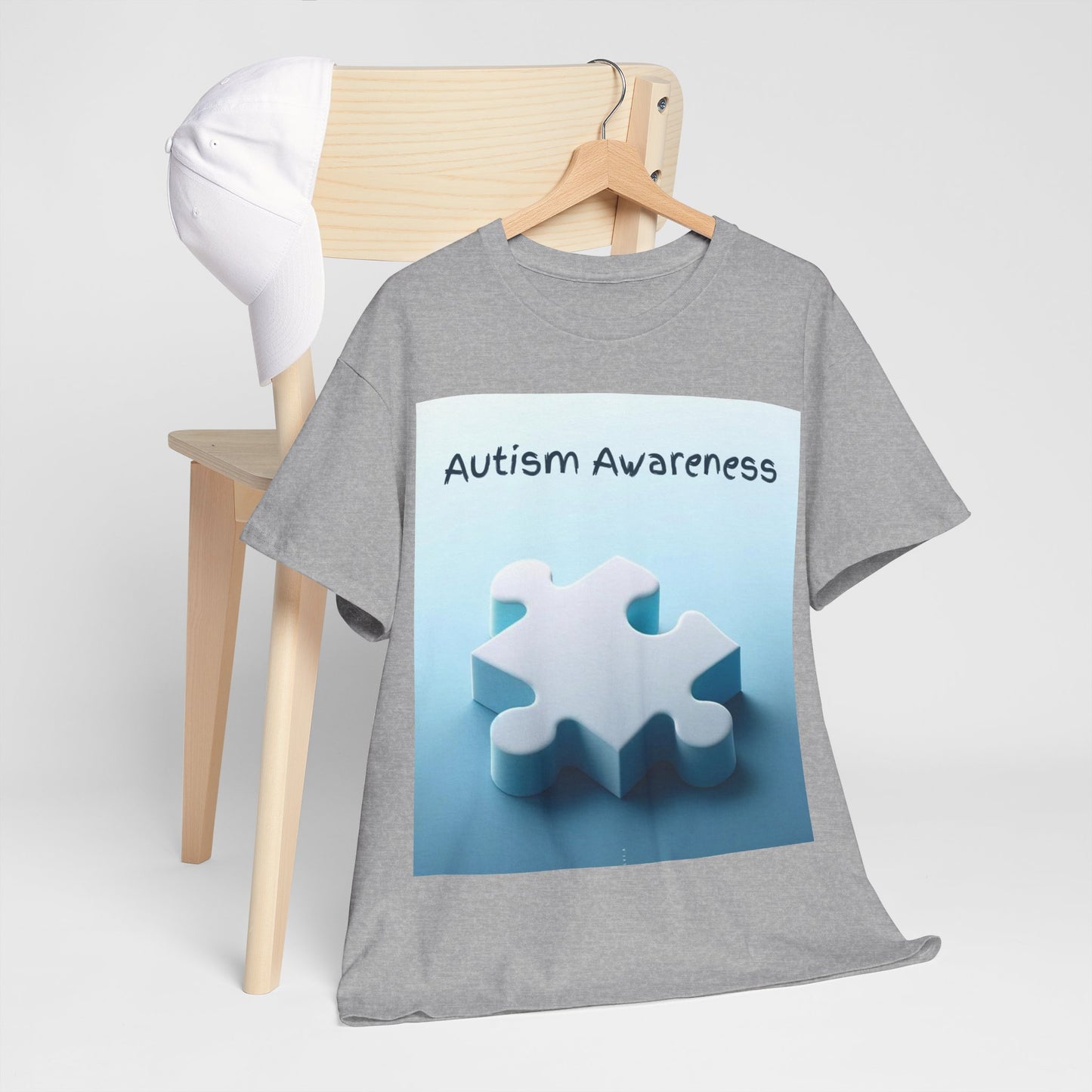 Autism Awareness Puzzle Piece Unisex Heavy Cotton Tee