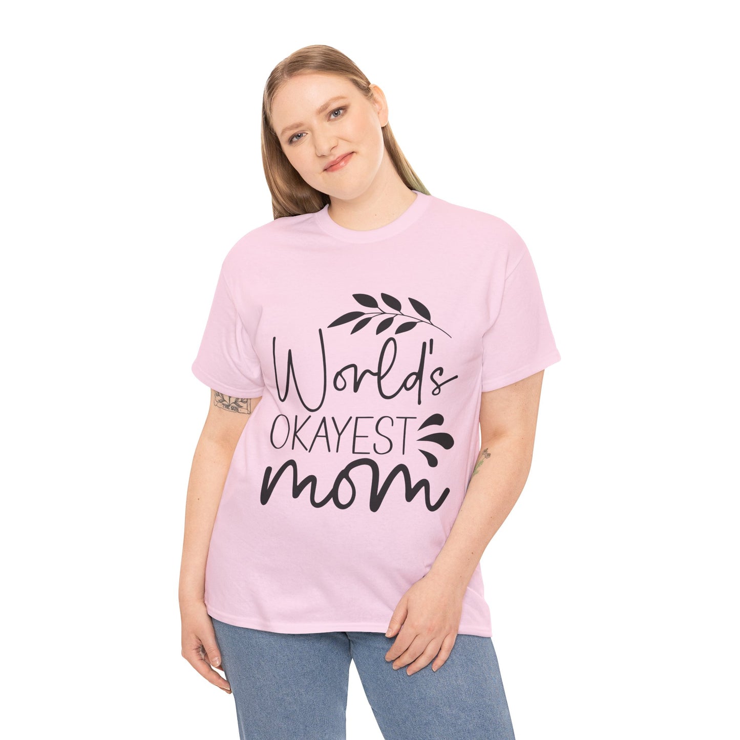 World's Okayest Mom Unisex Heavy Cotton Tee