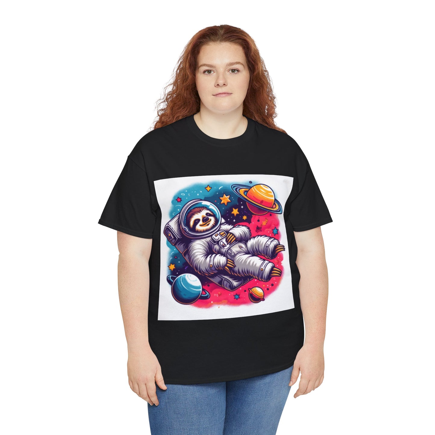 Sloth In Space Unisex Heavy Cotton Tee