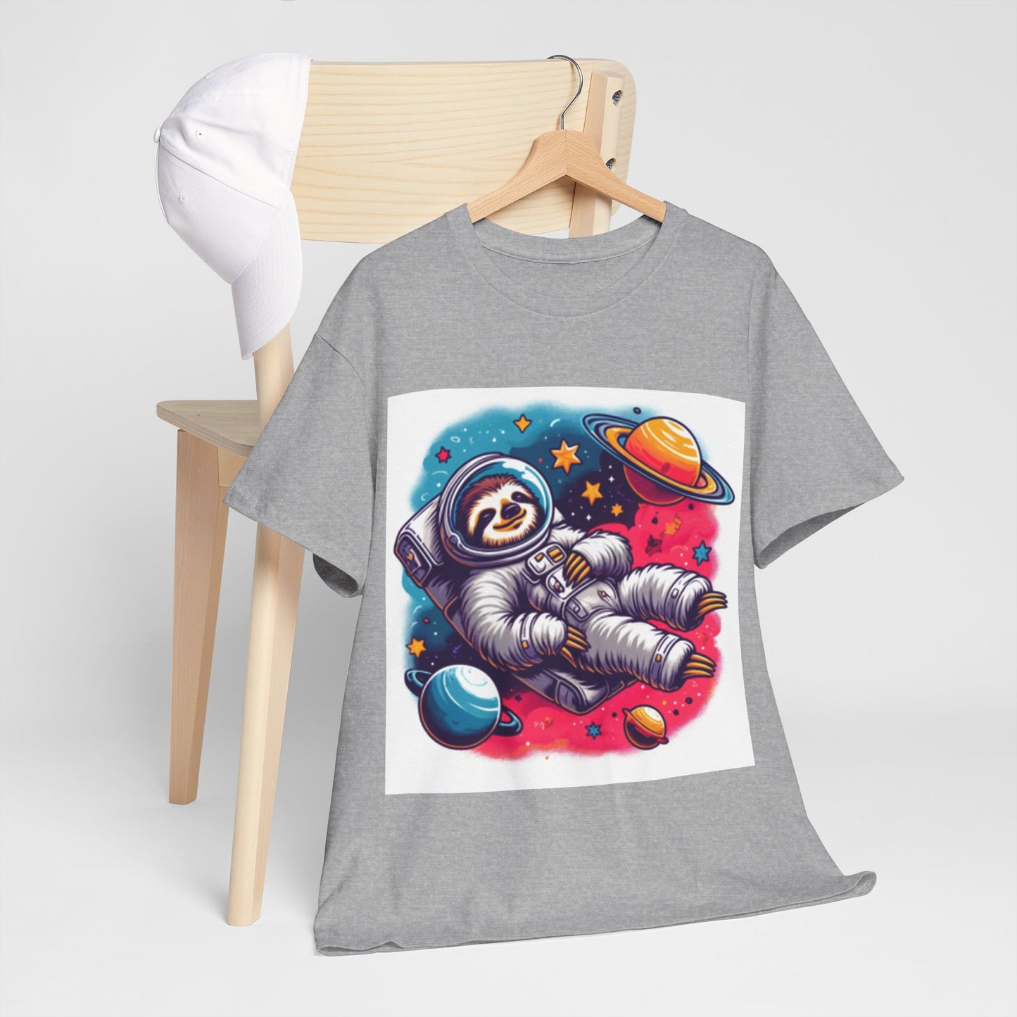 Sloth In Space Unisex Heavy Cotton Tee