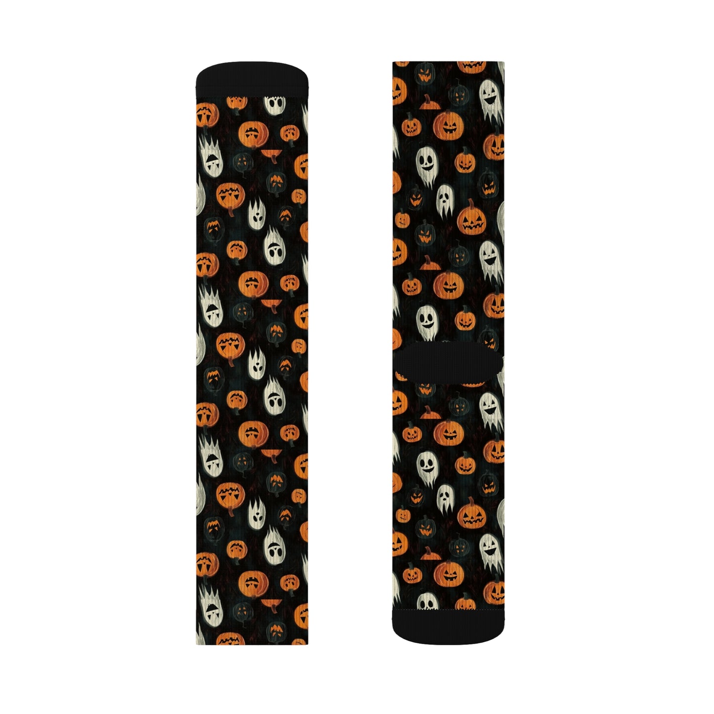 Pumpkin and Ghosts Halloween Socks Sublimation Socks