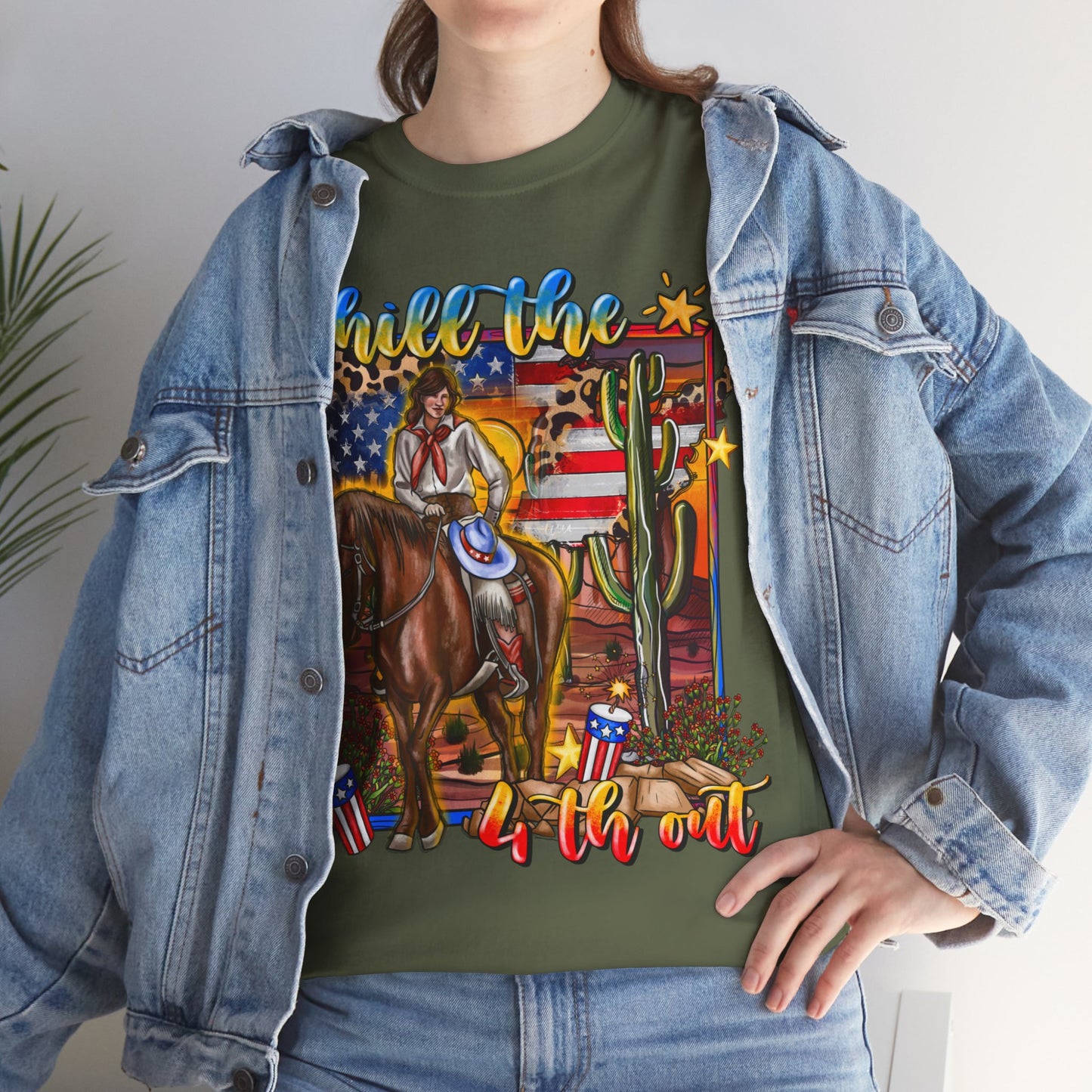 Cowgirl 4th of July Unisex Heavy Cotton Tee