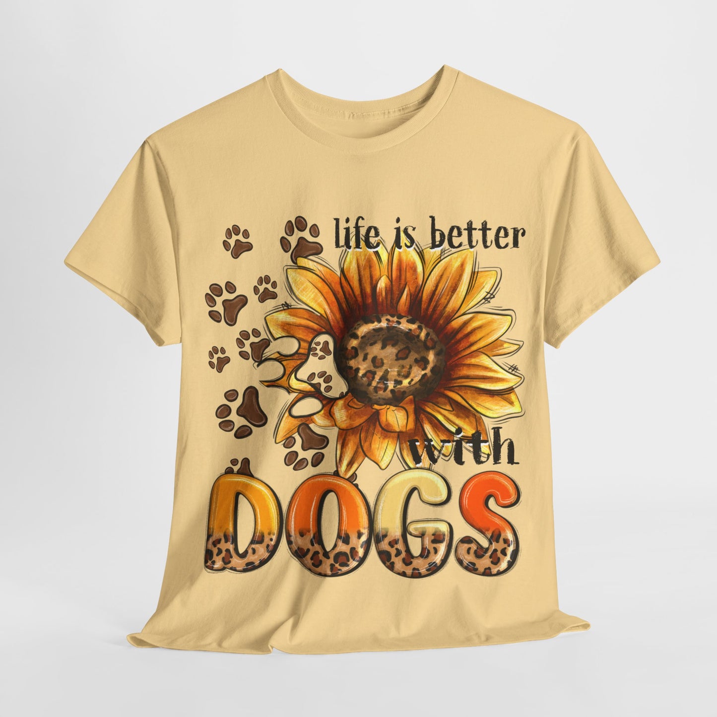 Life Is Better With Dogs Unisex Heavy Cotton Tee