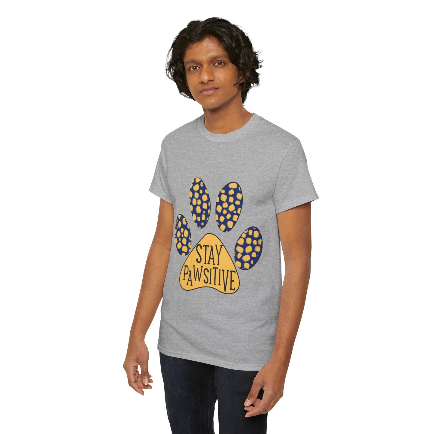 Stay Pawsitive Unisex Heavy Cotton Tee