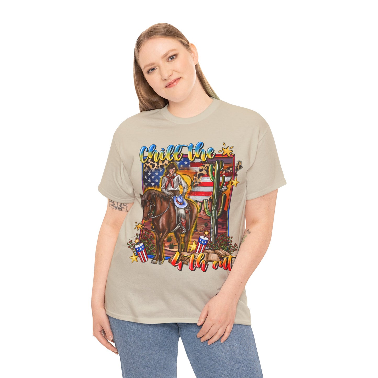 Cowgirl 4th of July Unisex Heavy Cotton Tee