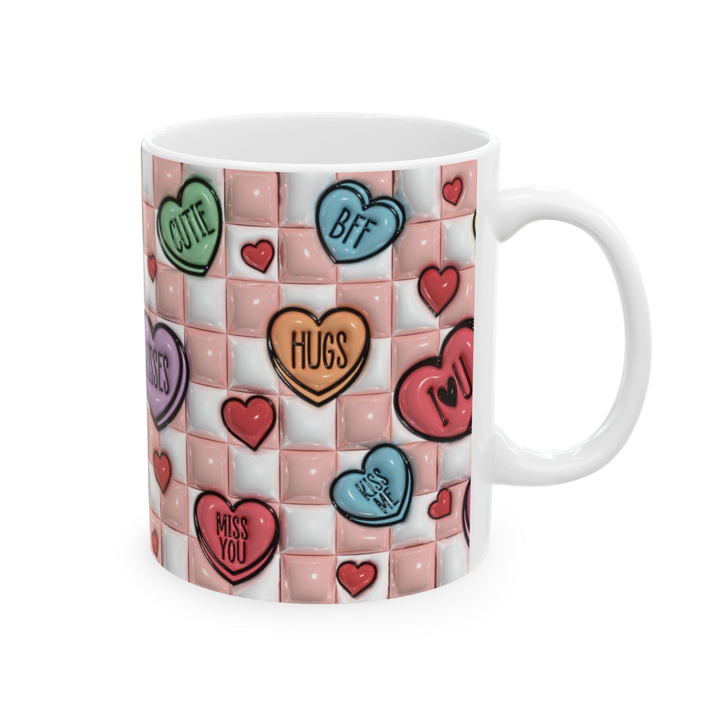 Hearts and Hugs Ceramic Mug, (11oz, 15oz)