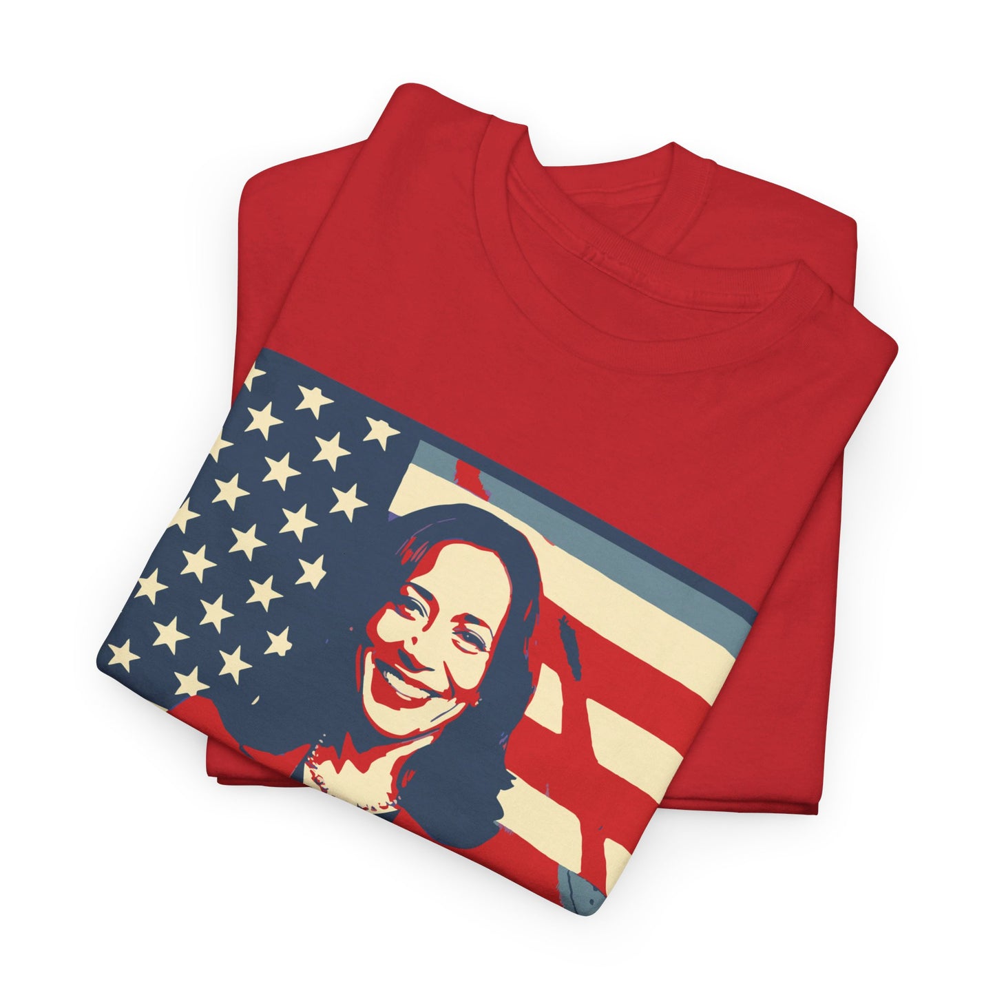 Kamala Harris American Flag Unisex Heavy Cotton Tee