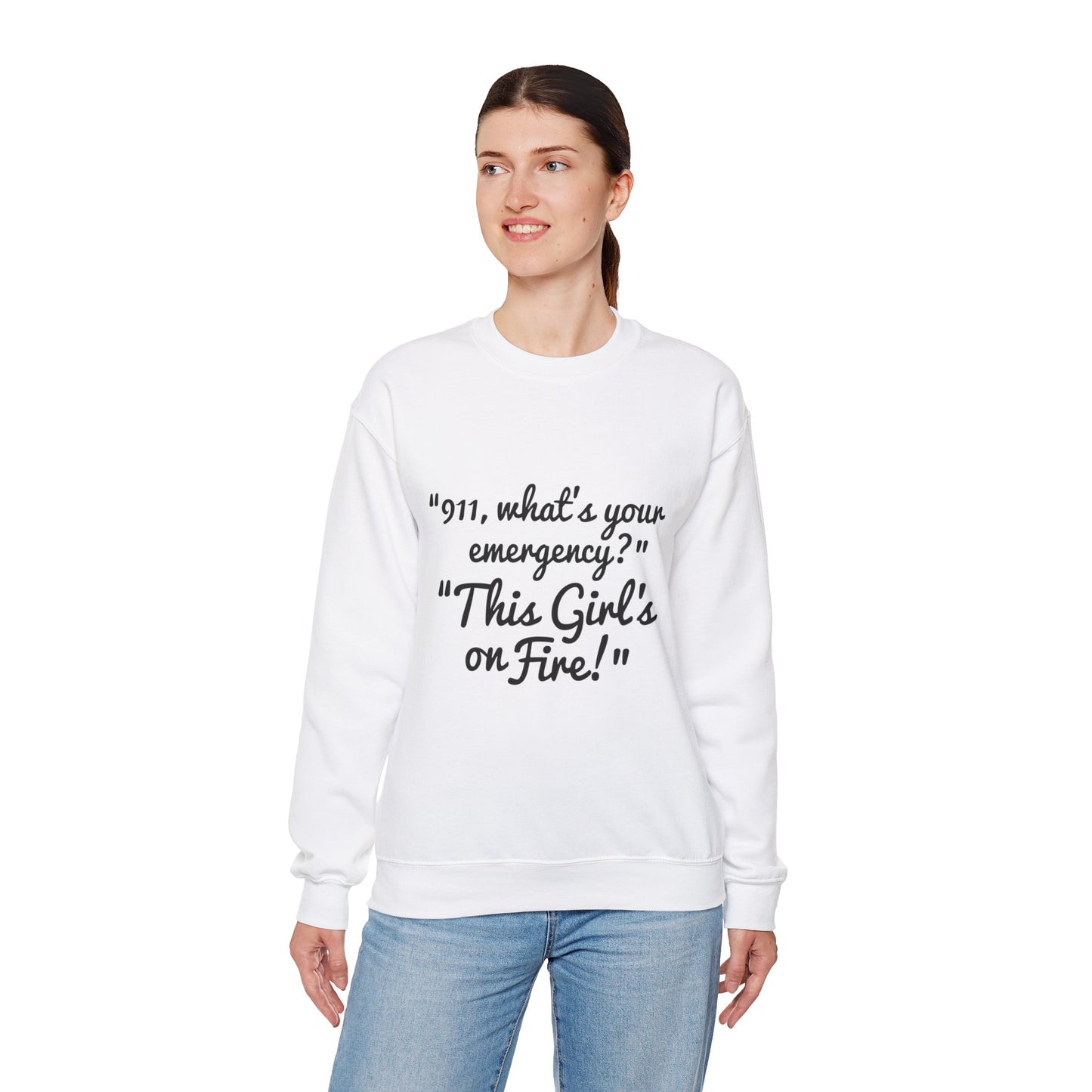 Girl On Fire Unisex Heavy Blend™ Crewneck Sweatshirt