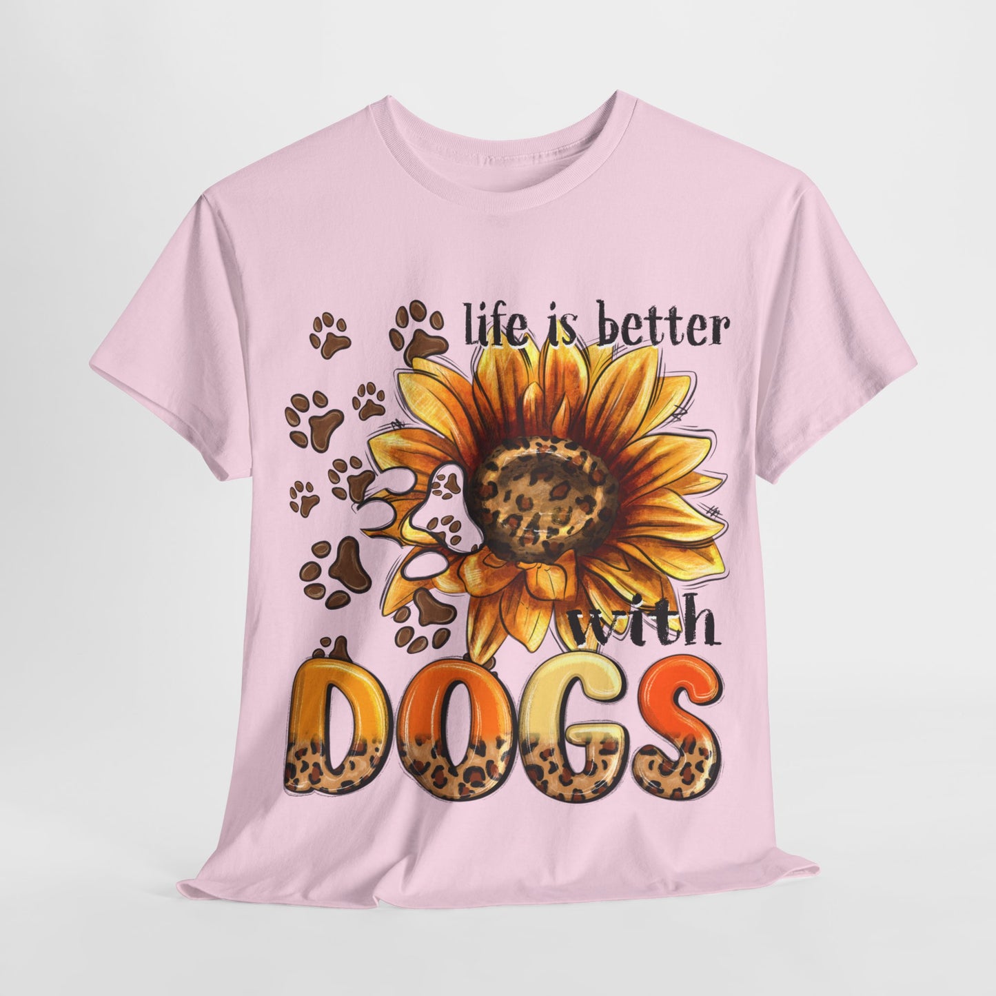 Life Is Better With Dogs Unisex Heavy Cotton Tee