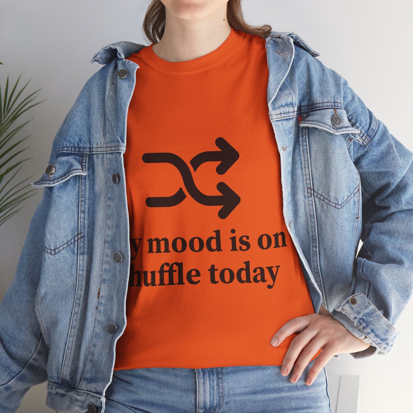 My Mood Is On Shuffle Today Unisex Heavy Cotton Tee