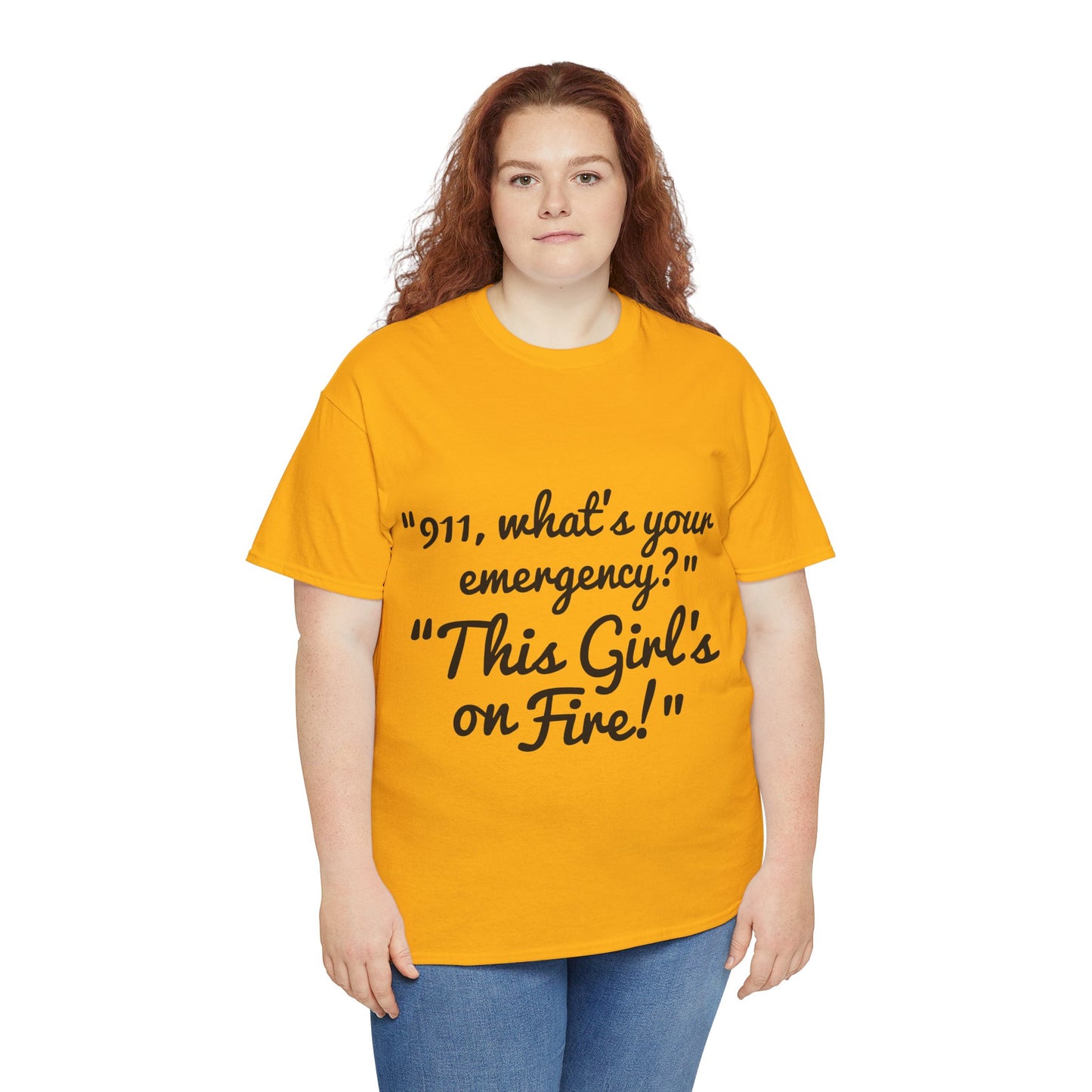 This Girl's On Fire Unisex Heavy Cotton Tee