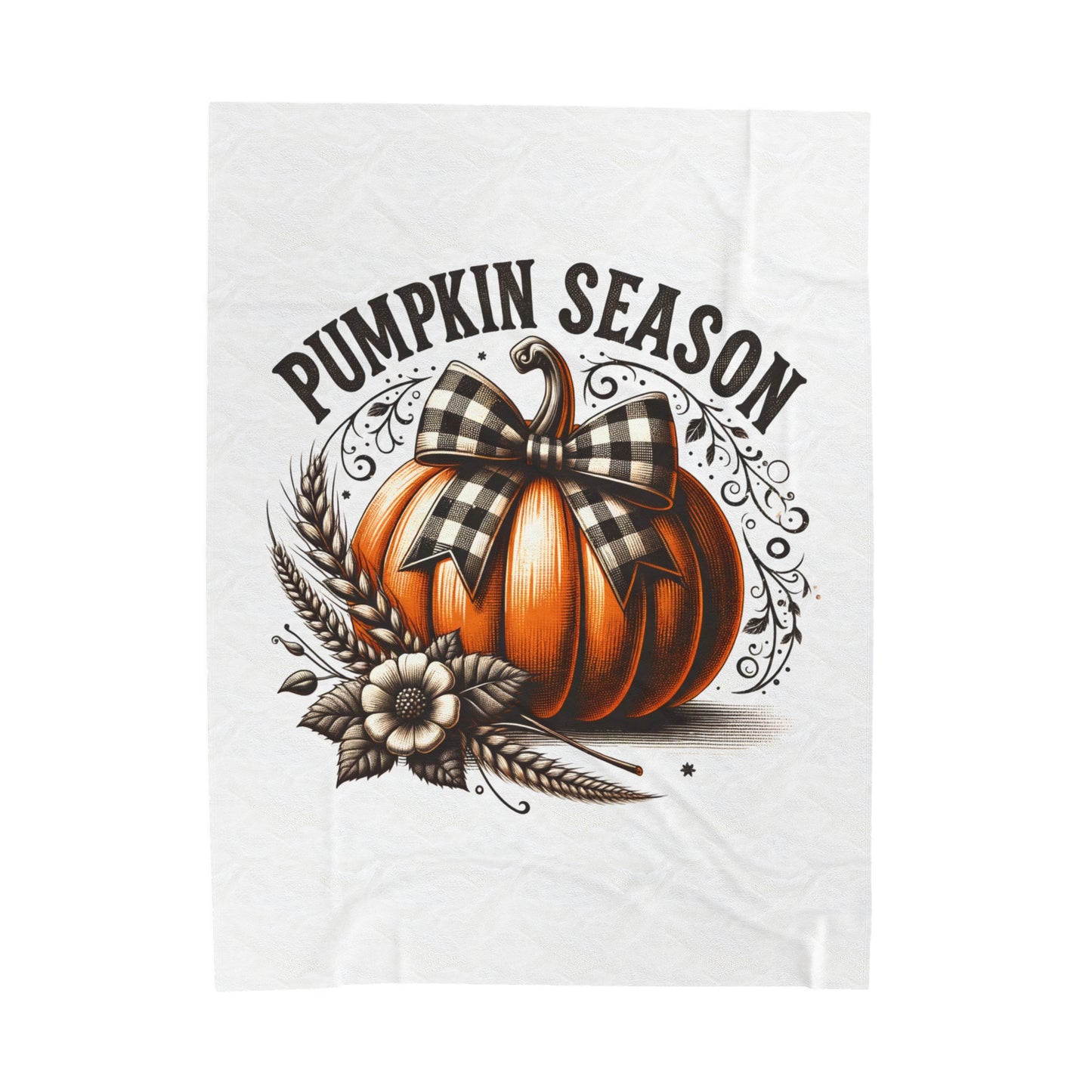 Pumpkin Season Velveteen Plush Blanket