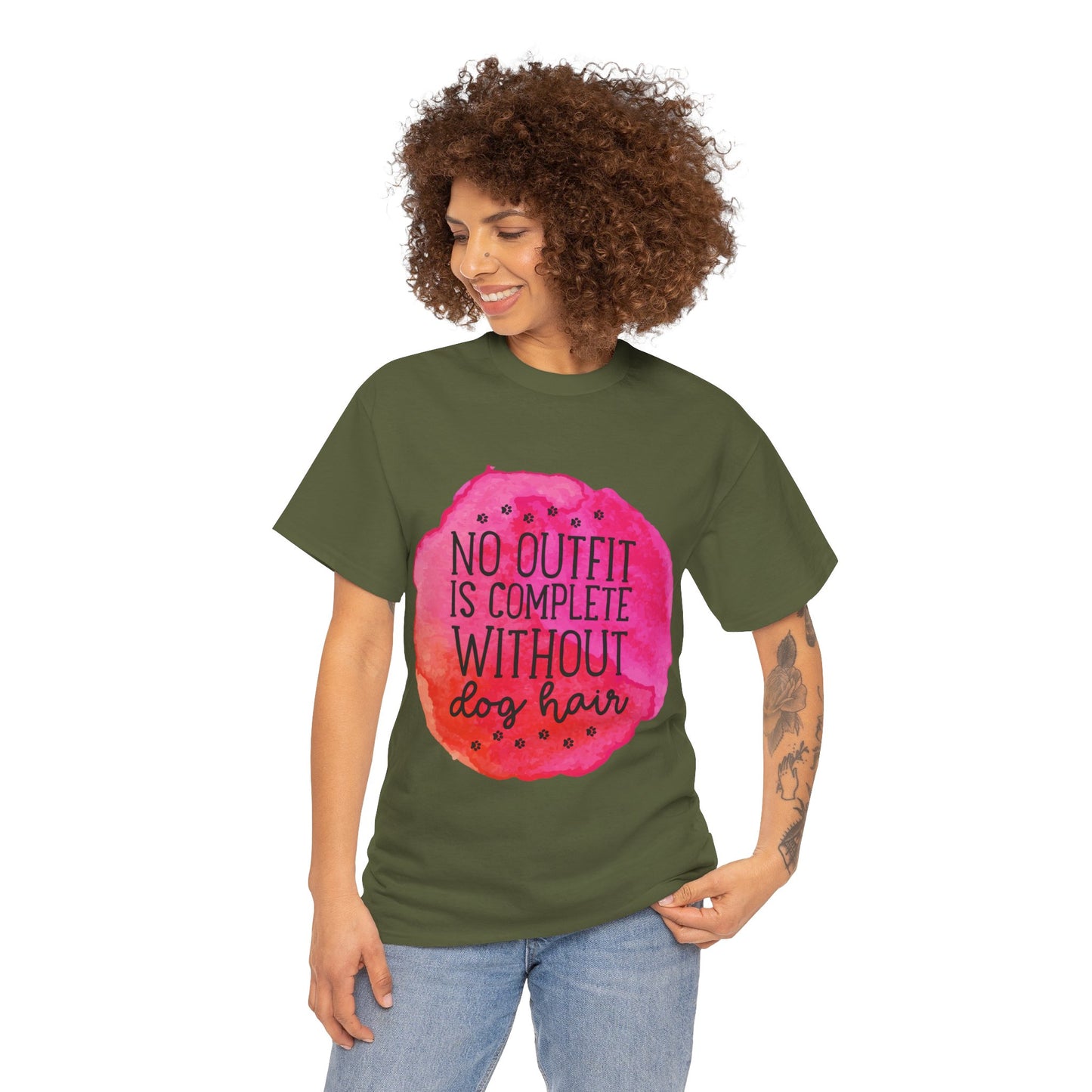 No Outfit Is Complete Without Dog Hair Unisex Heavy Cotton Tee