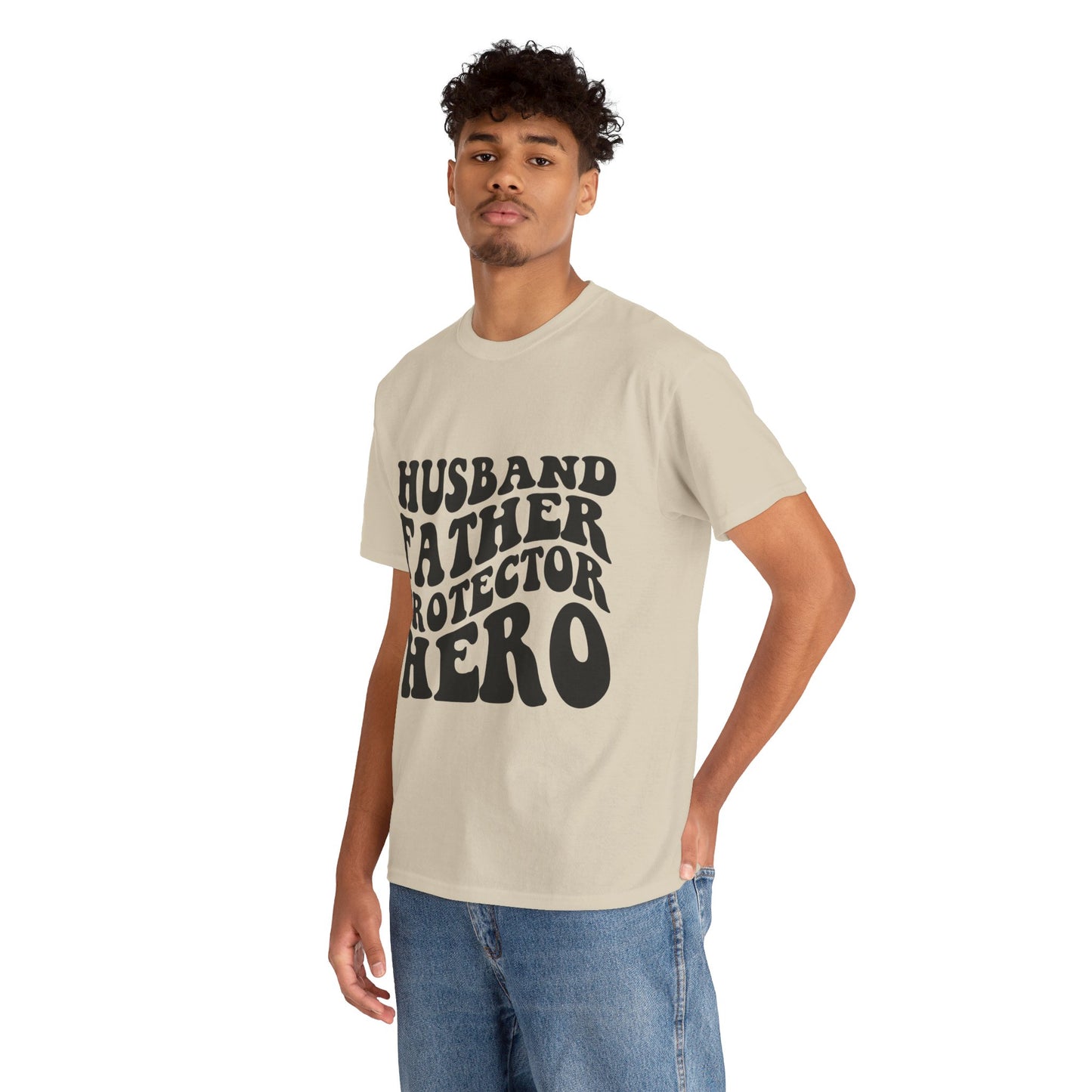 Husband Father Protector Hero Unisex Heavy Cotton Tee