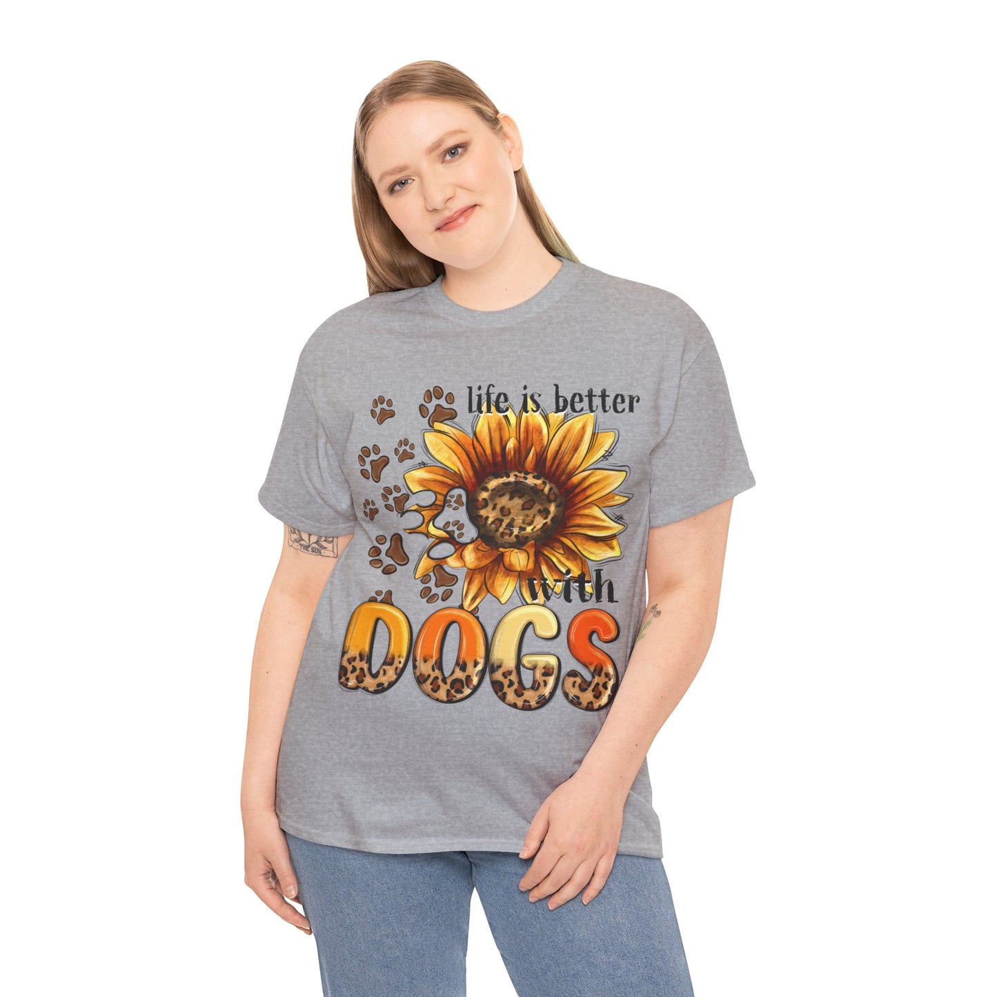 Life Is Better With Dogs Unisex Heavy Cotton Tee