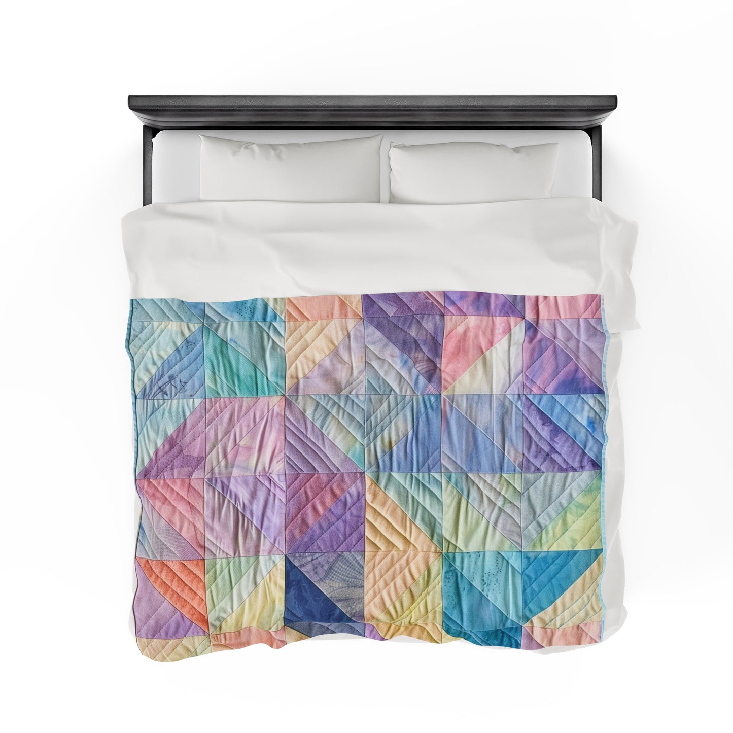 Pastel Quilt Velveteen Plush Blanket