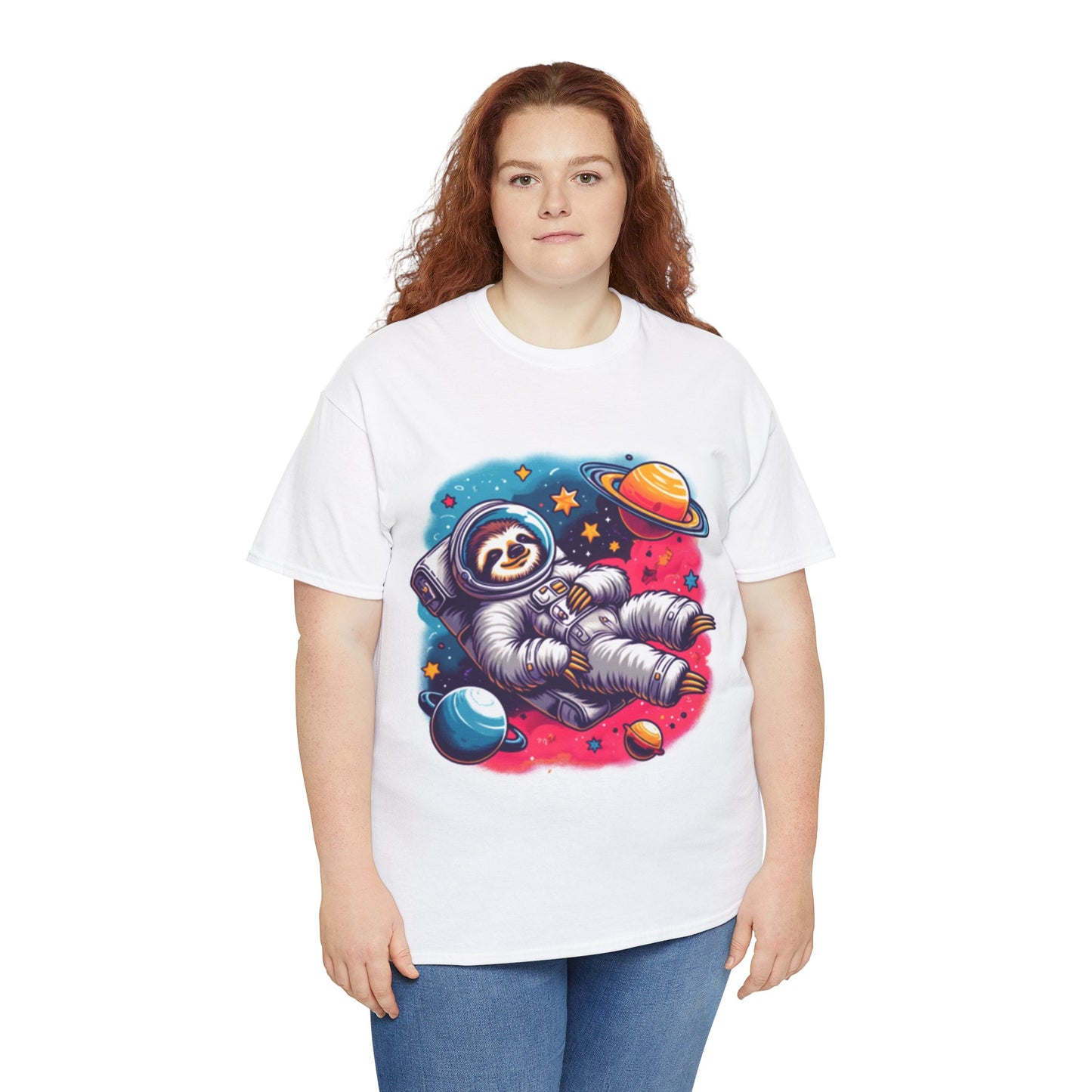 Sloth In Space Unisex Heavy Cotton Tee