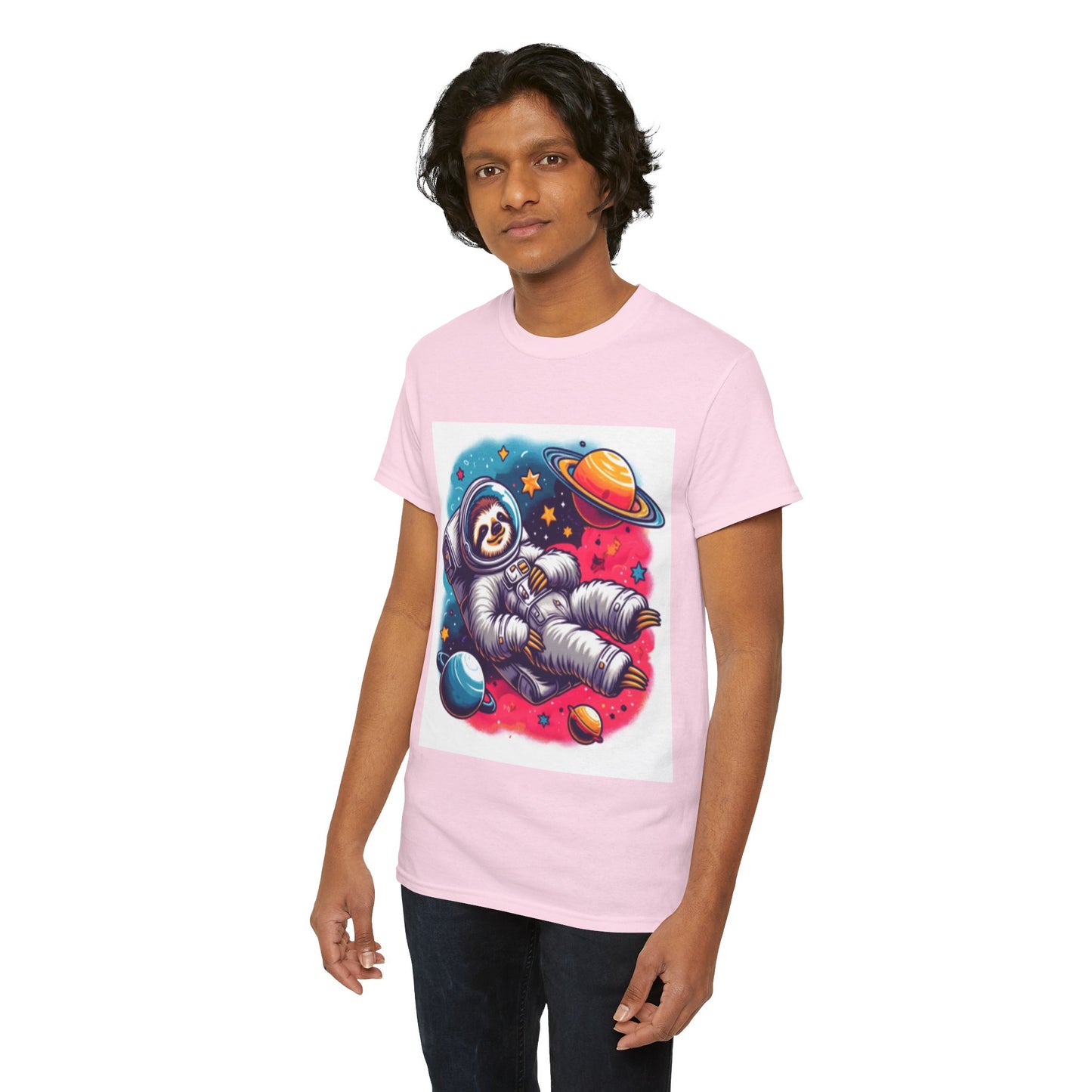 Sloth In Space Unisex Heavy Cotton Tee