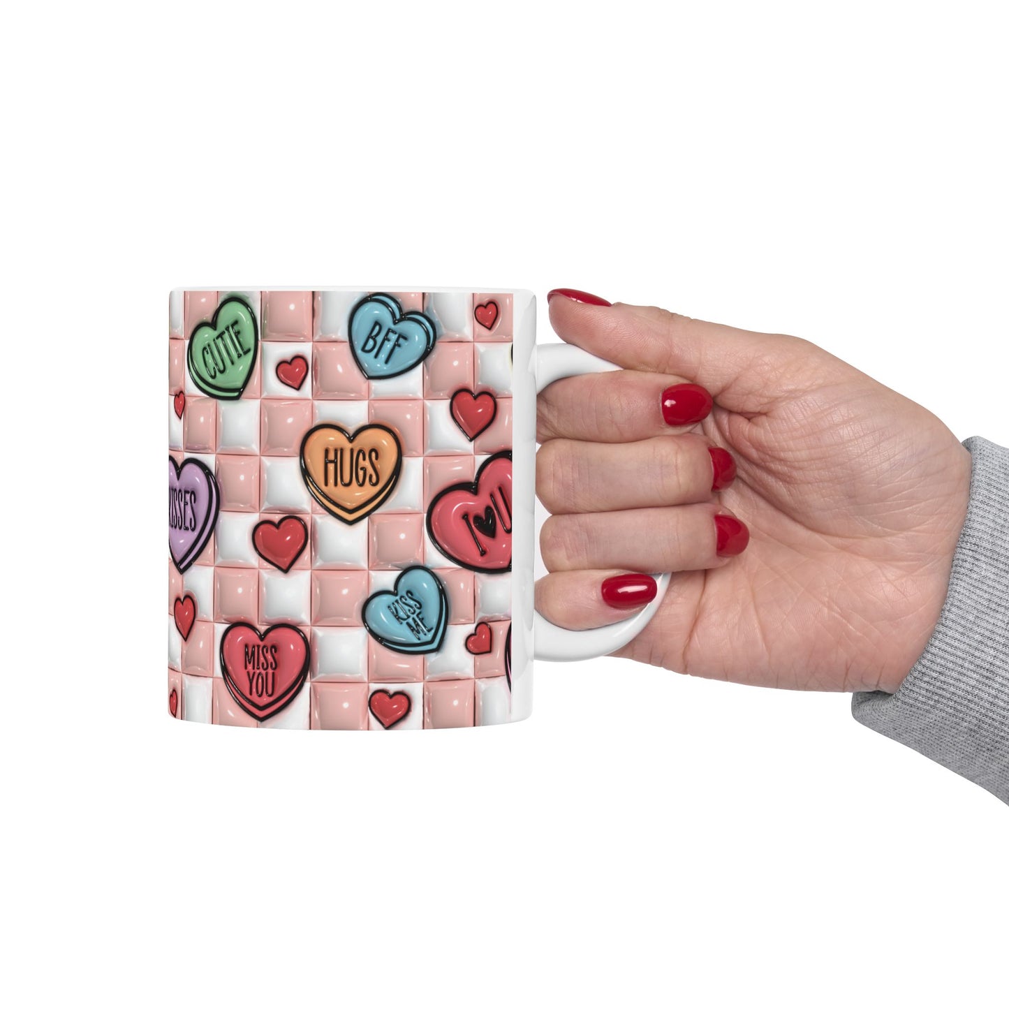 Hearts and Hugs Ceramic Mug, (11oz, 15oz)