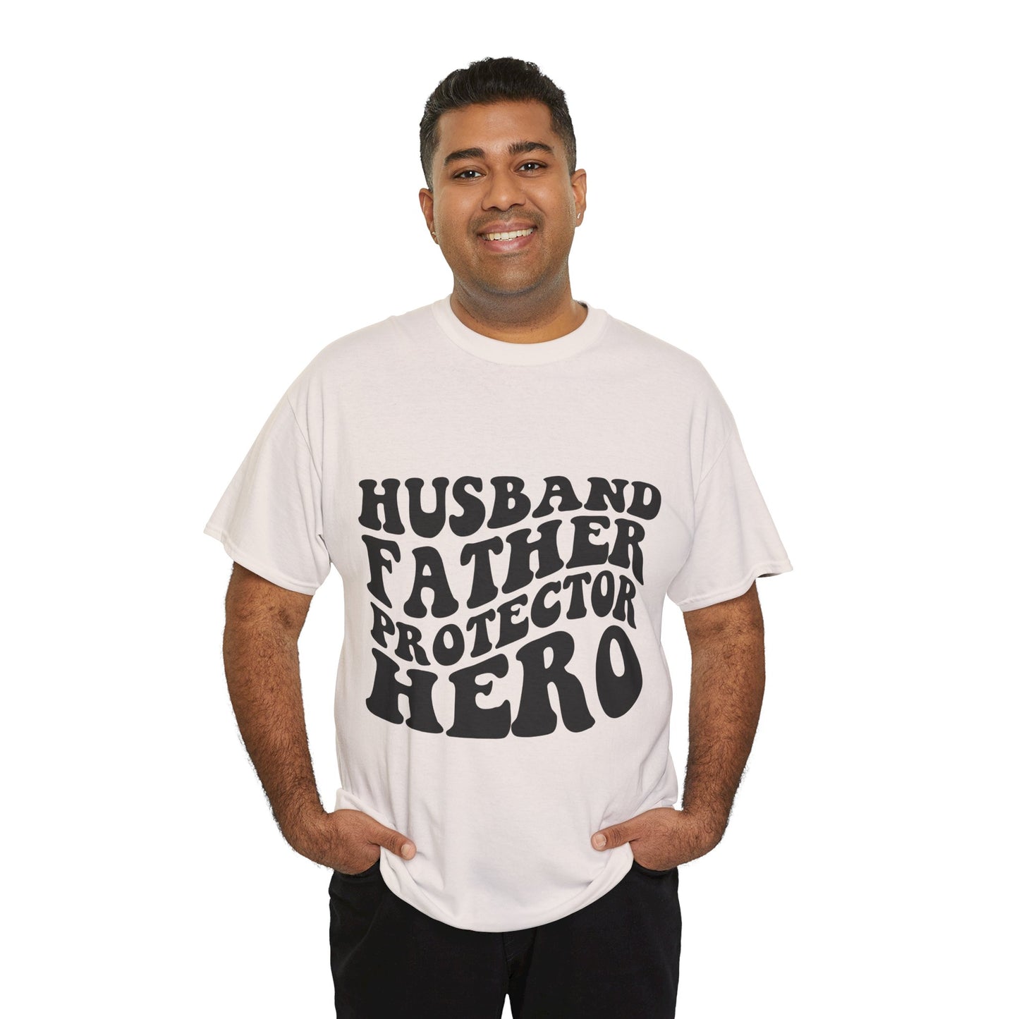 Husband Father Protector Hero Unisex Heavy Cotton Tee