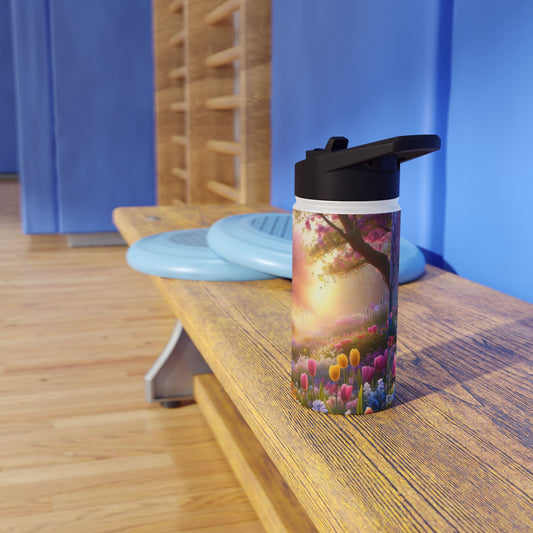 Floral Landscape Stainless Steel Water Bottle - Perfect for Nature Lovers